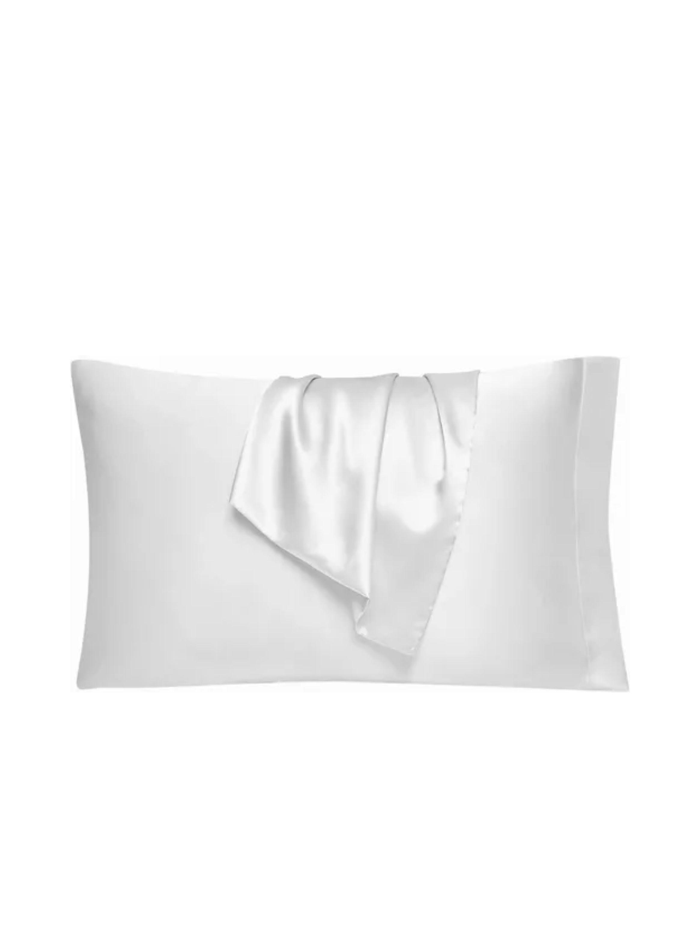 Funda Almohada Satin Saten Tipo Seda color blanco-0