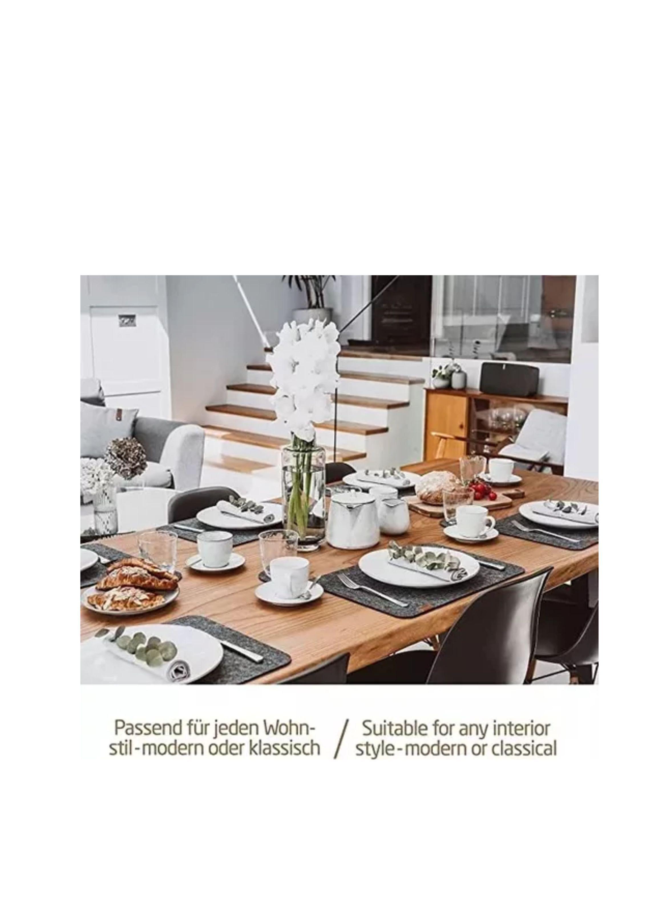 Set 18 Manteles Individuales Portavasos Mesa Antideslizante color gris claro-1