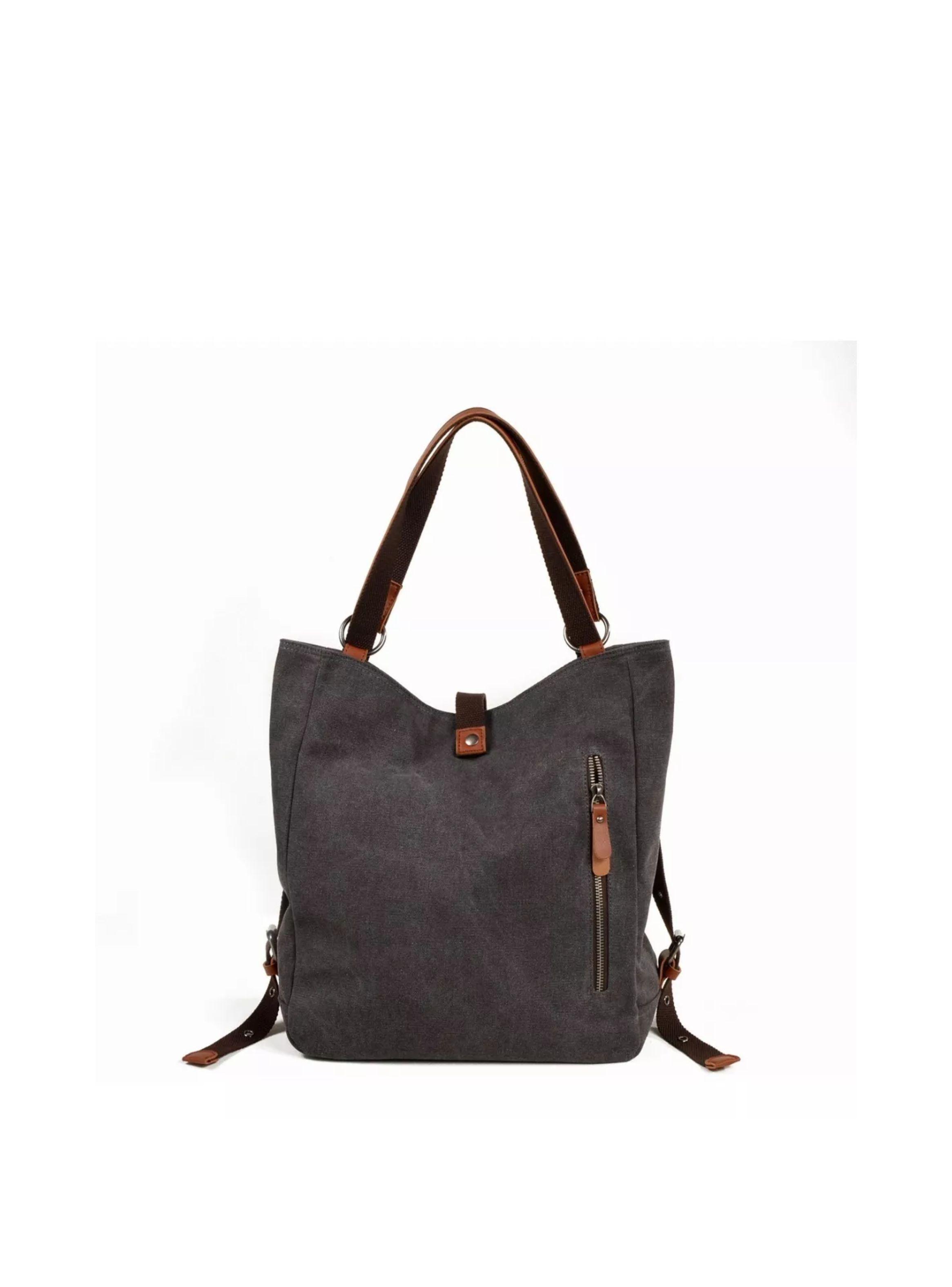 Bolso De Mano Viaje Moda Mujer Multifuncional De Lona color gris oscuro-1