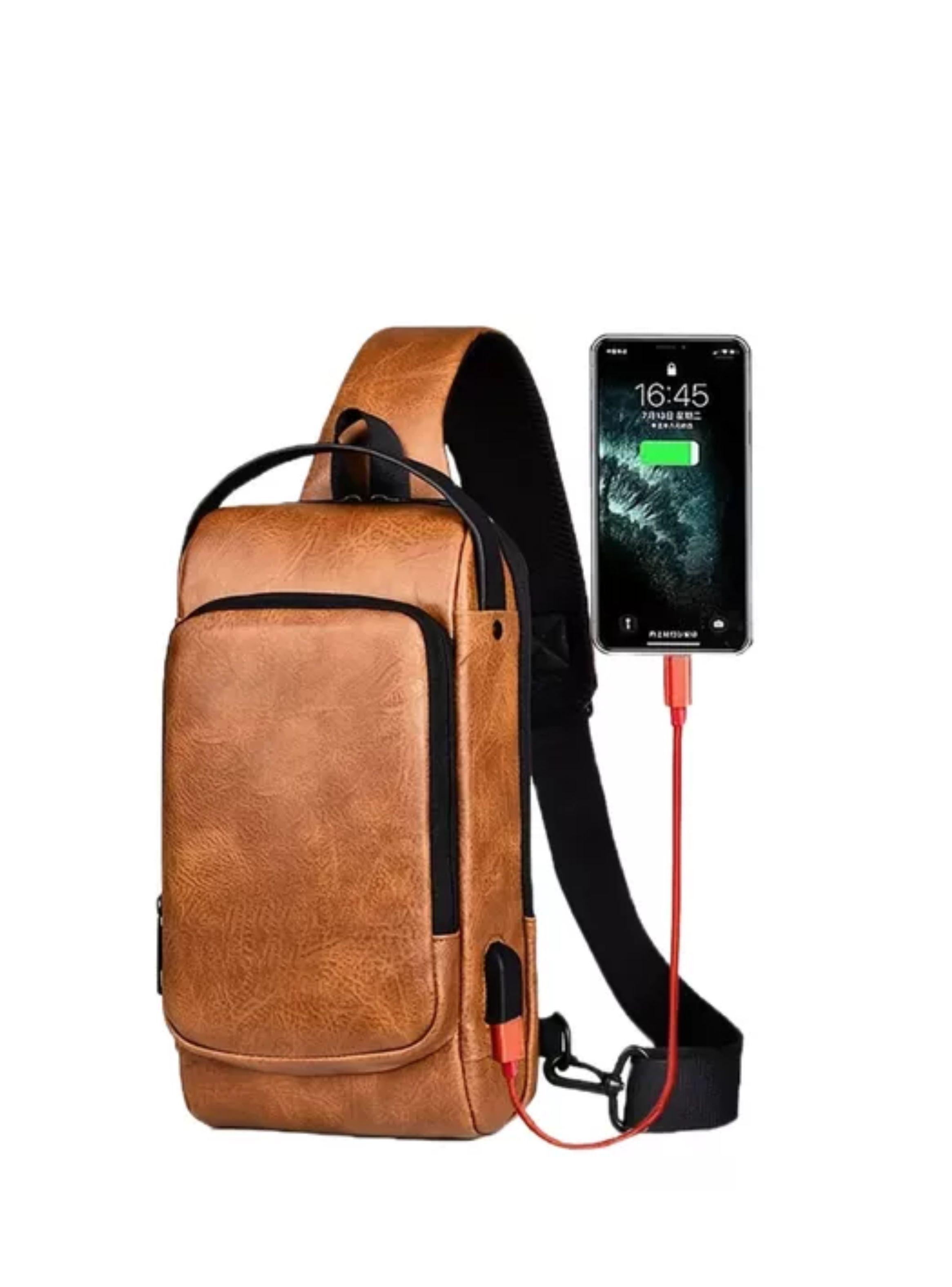 Maletin De Cuero Hombre Bandolera Maletin Cuero color chocolate-0