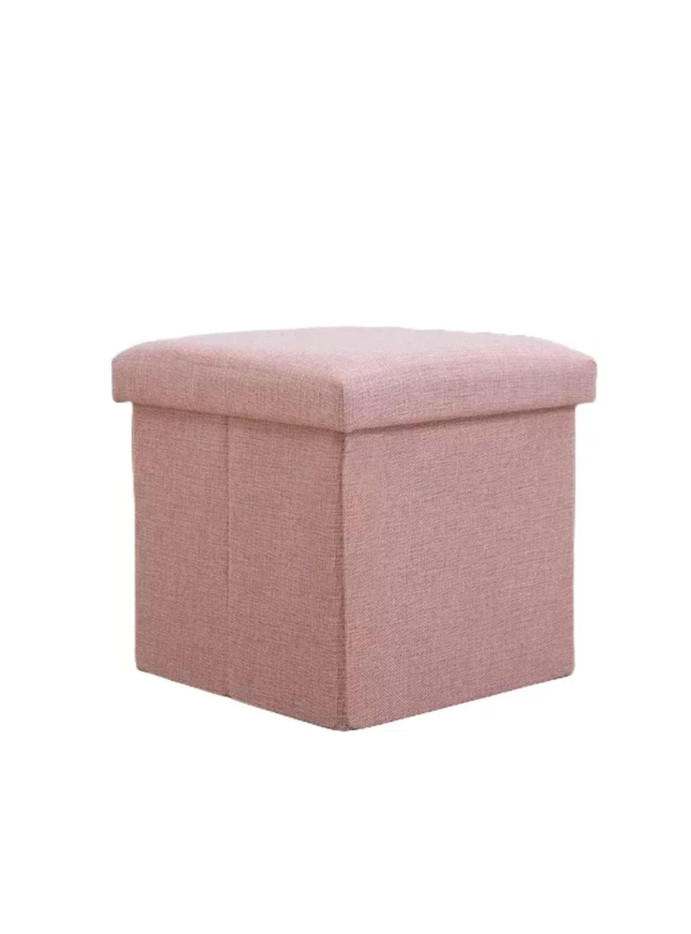 Puff Silla Cubo Organizador Plegable Chico color rosa-0