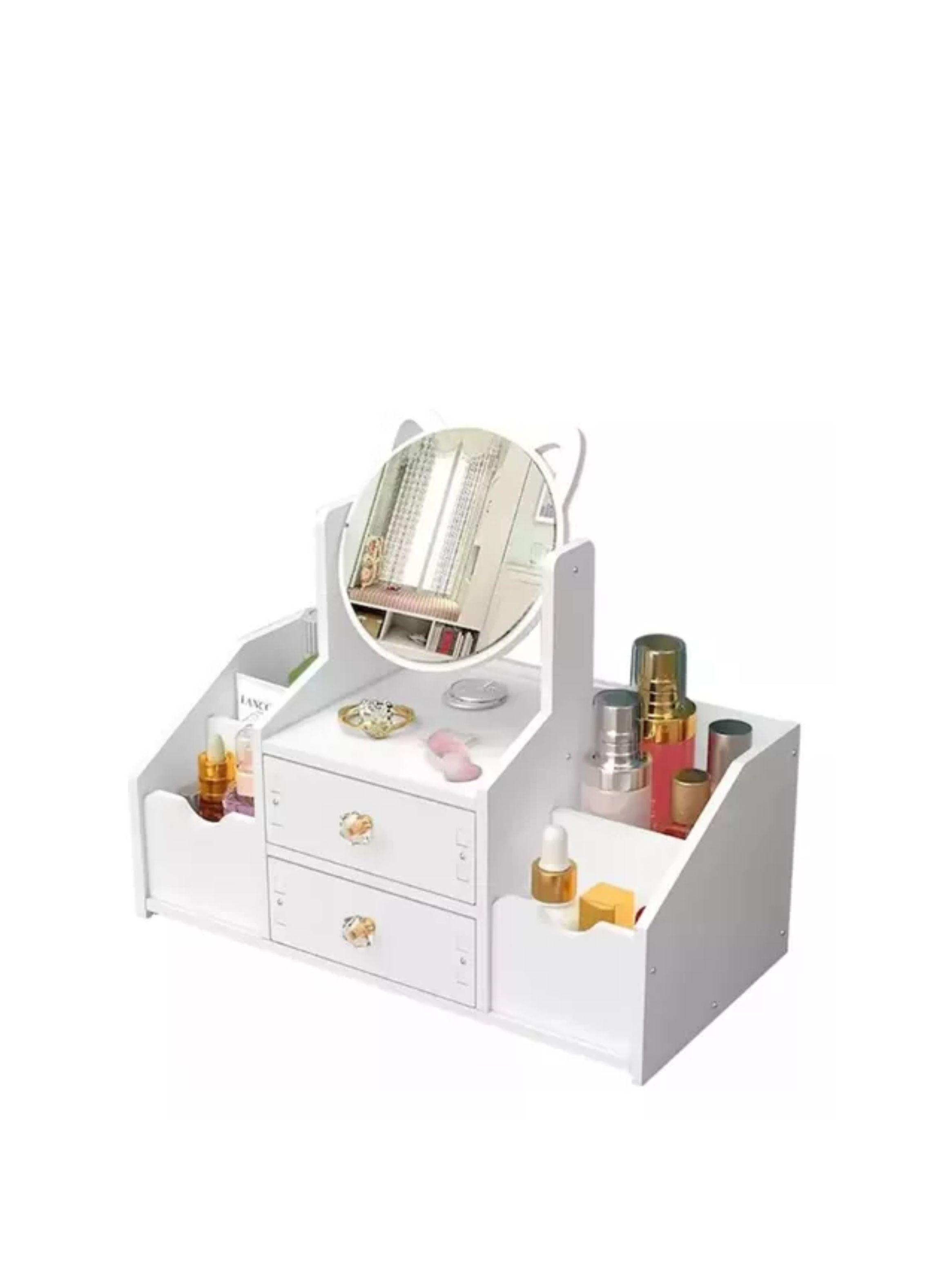 Cajón Con Espejo Y Repisa Organizadora De Joyero Cosméticos diseño de gato-0