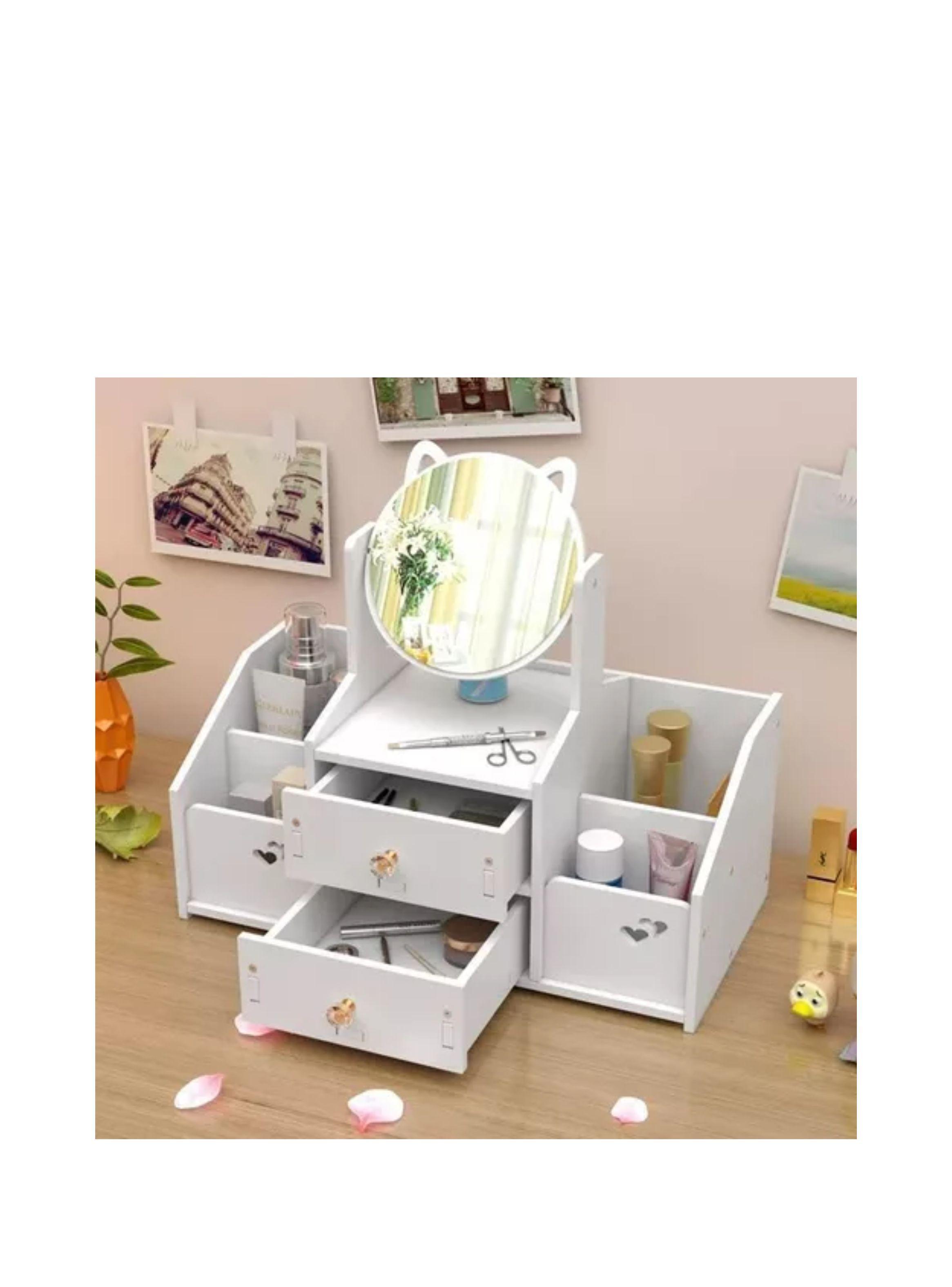 Cajón Con Espejo Y Repisa Organizadora De Joyero Cosméticos diseño de gato-1