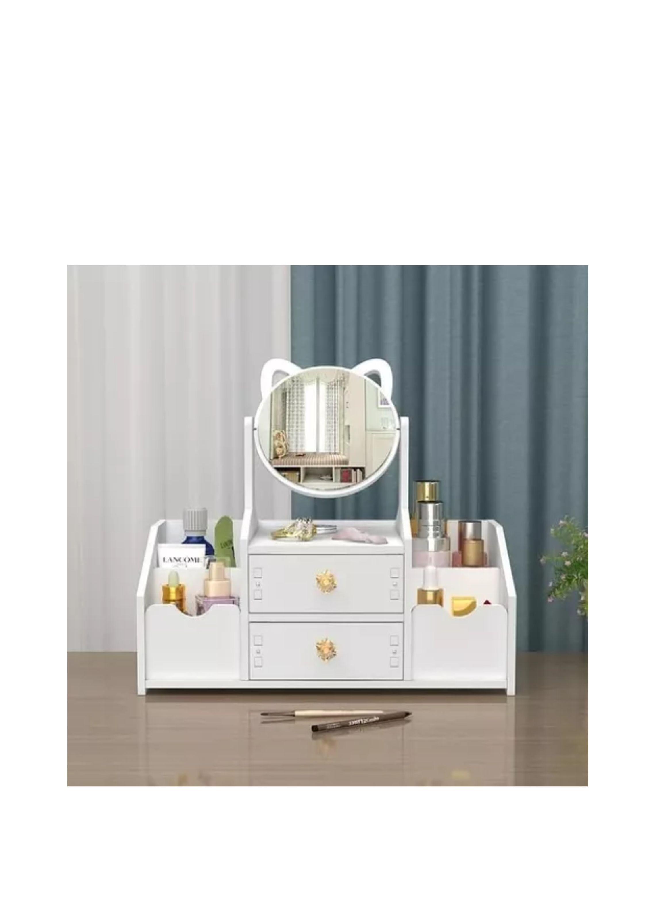Cajón Con Espejo Y Repisa Organizadora De Joyero Cosméticos diseño de gato-2