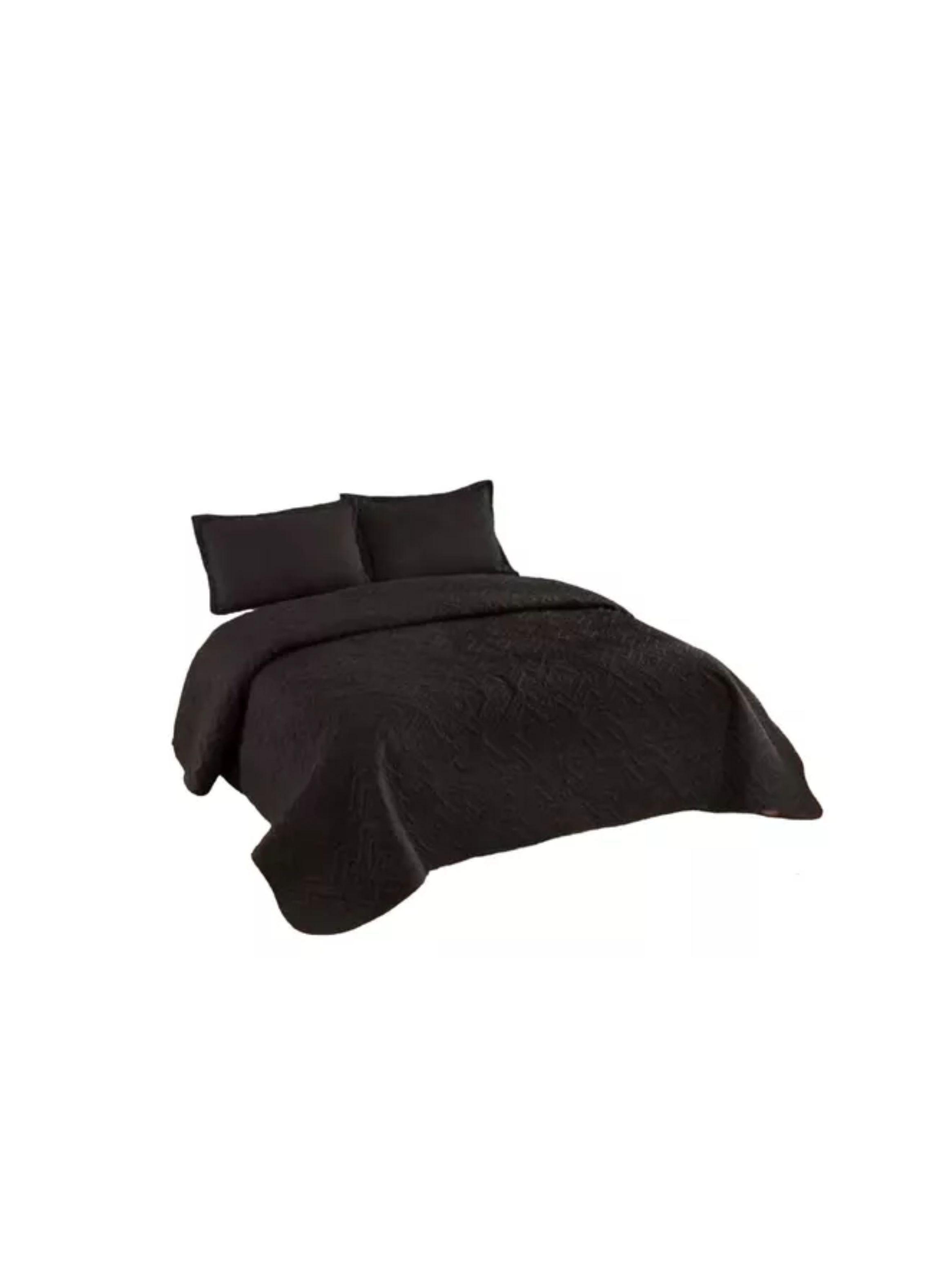 Cubrecama Quilt De Verano King Lisos Color Negro-0