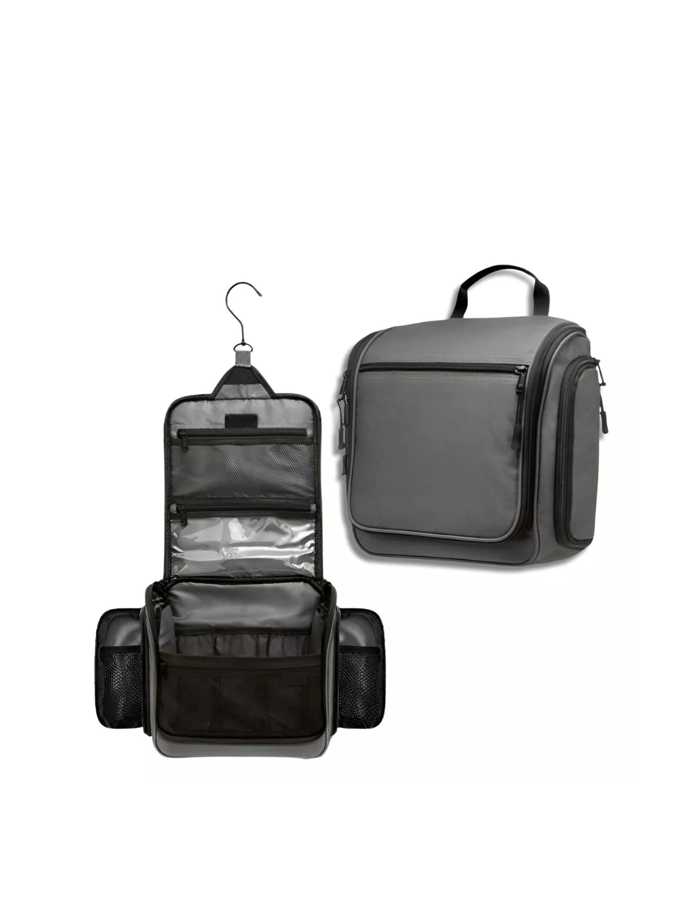Bolso Neceser Hombre De Viaje Aseo Impermeable Colgante color gris-0