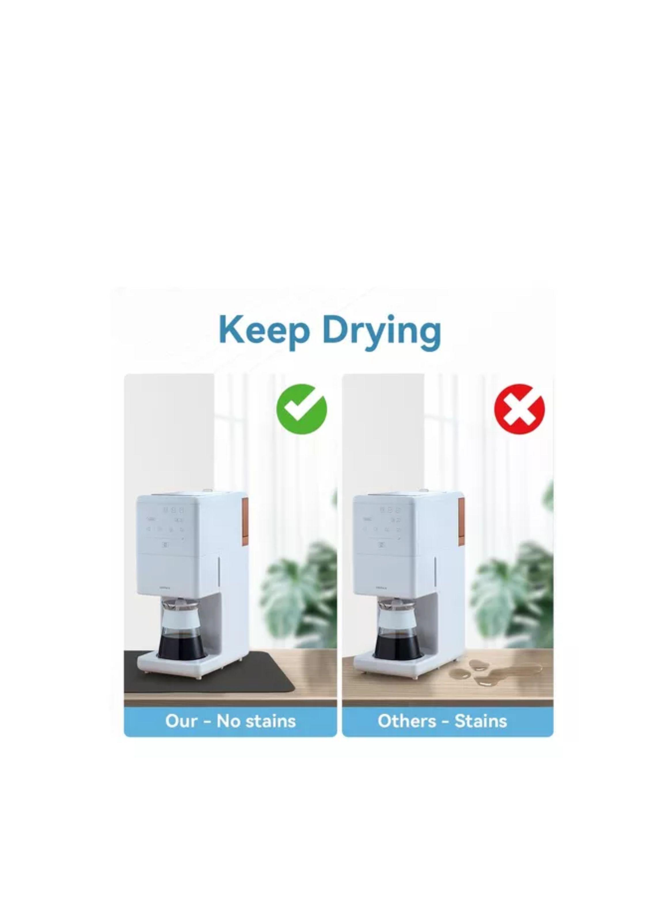 Alfombra Absorbente Café Antideslizante Para Secar Platos color negro-2