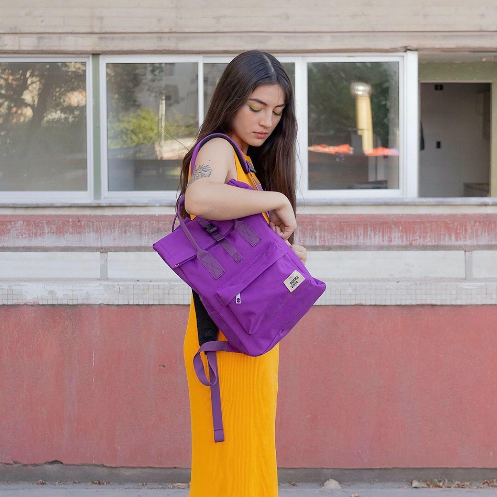 Mochila Impermeable Laptop 14'' Roll Morado-2