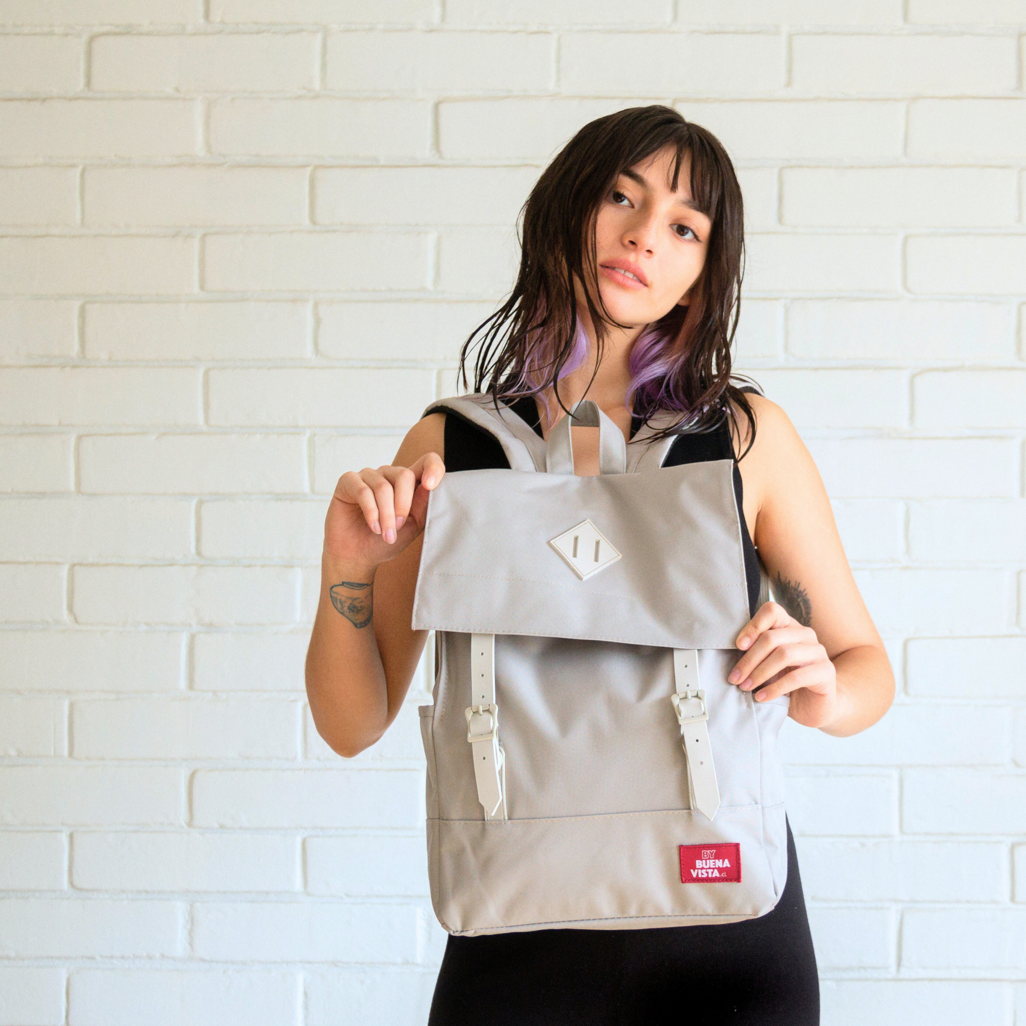 Mochila Impermeable para Notebook Square M Gris-4