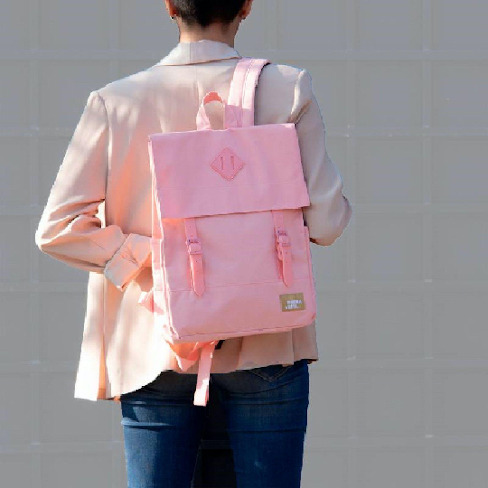 Mochila Impermeable Laptop 15'' Square M Rosa Flamenco-1