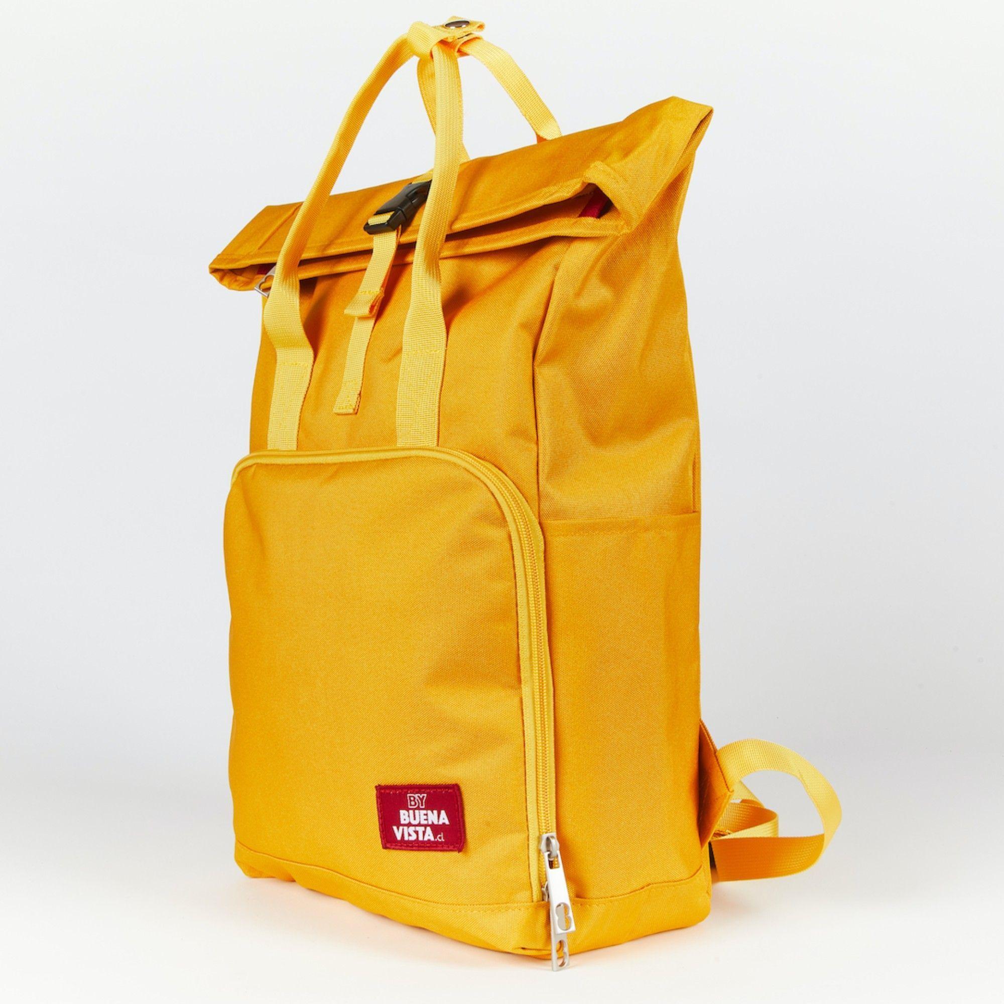 Mochila Impermeable para Notebook Big Roll Mostaza-2