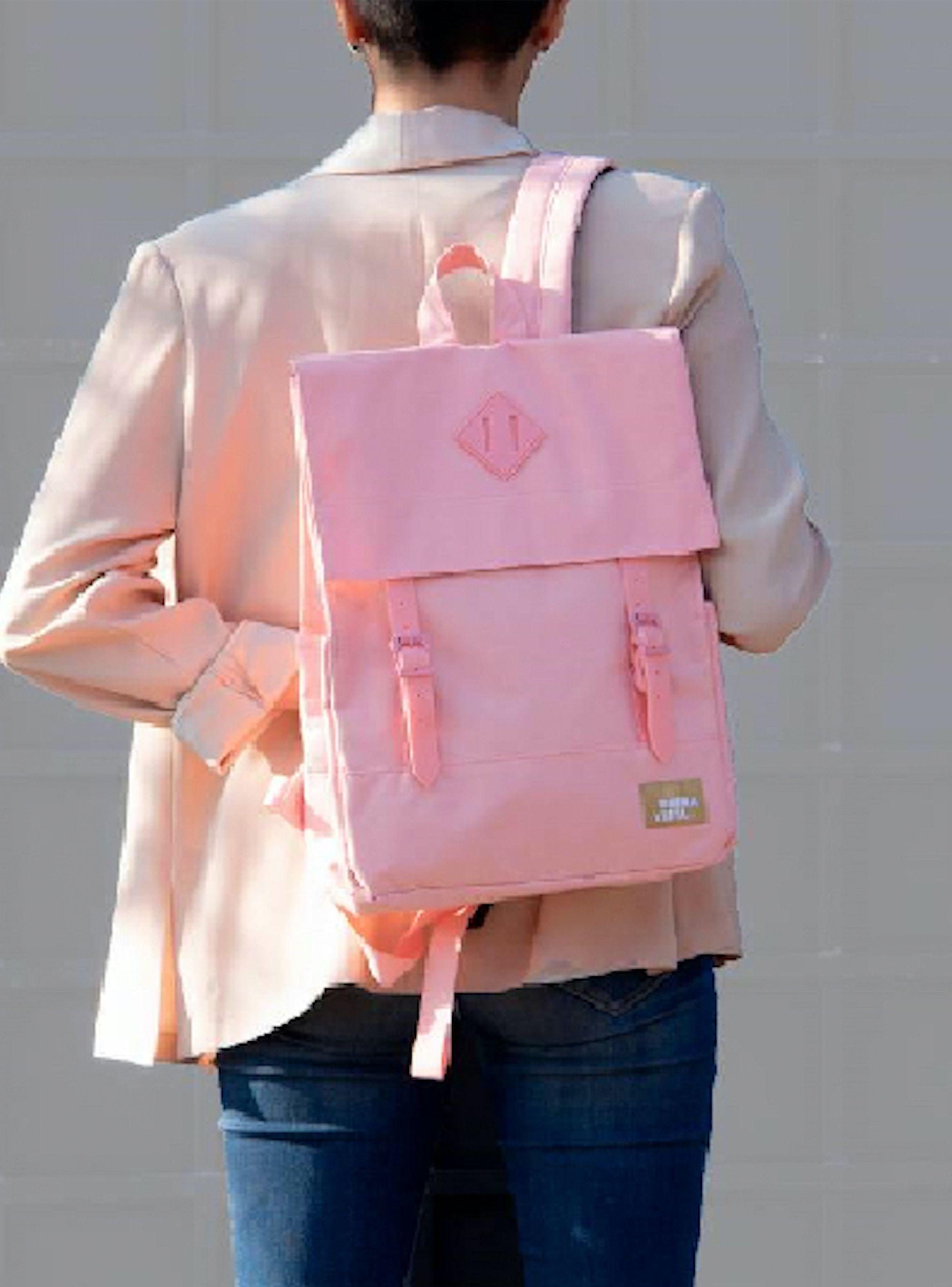 Mochila Impermeable para Notebook Square M Rosa Flamenco-5