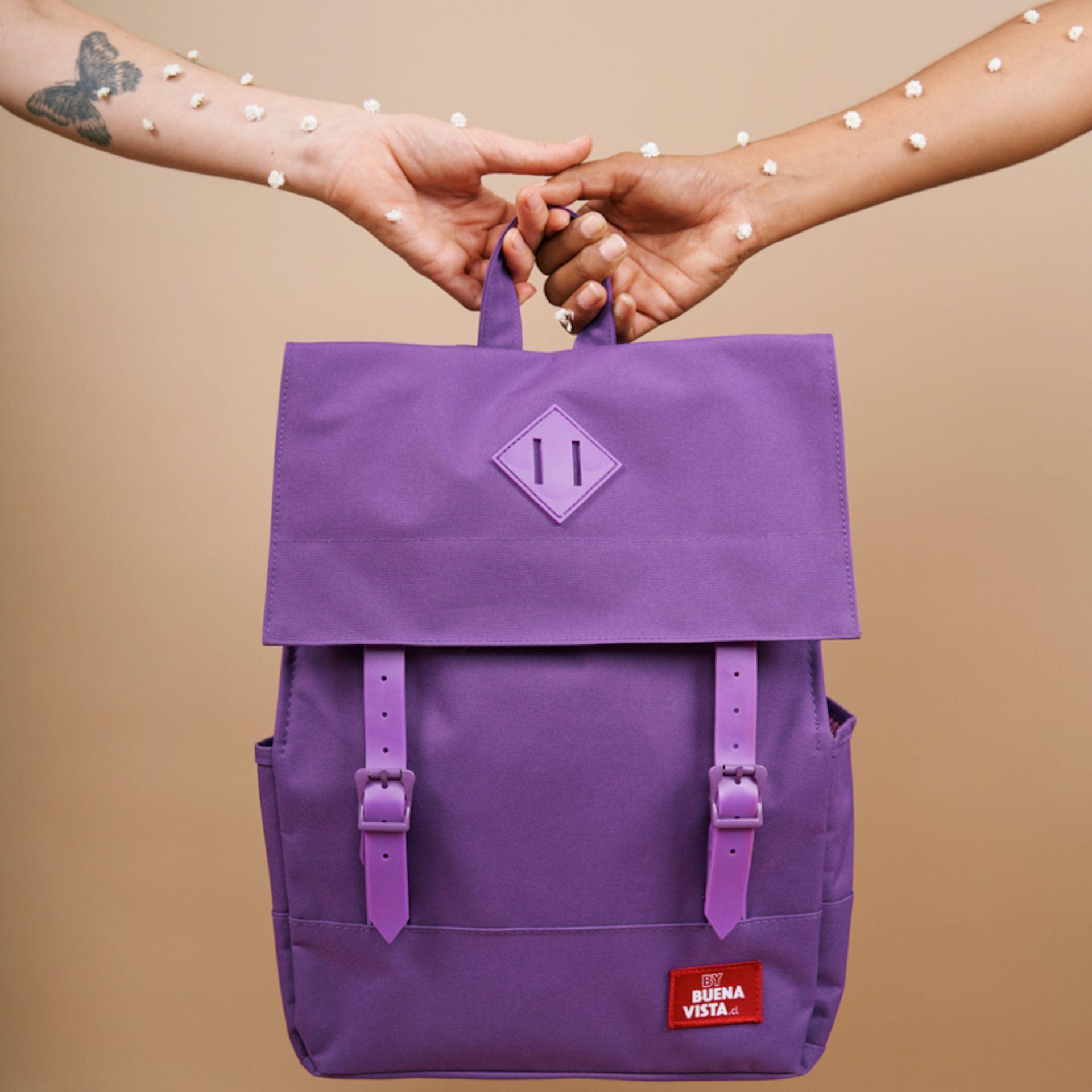 Mochila Impermeable Laptop 15'' Square M Morado-2