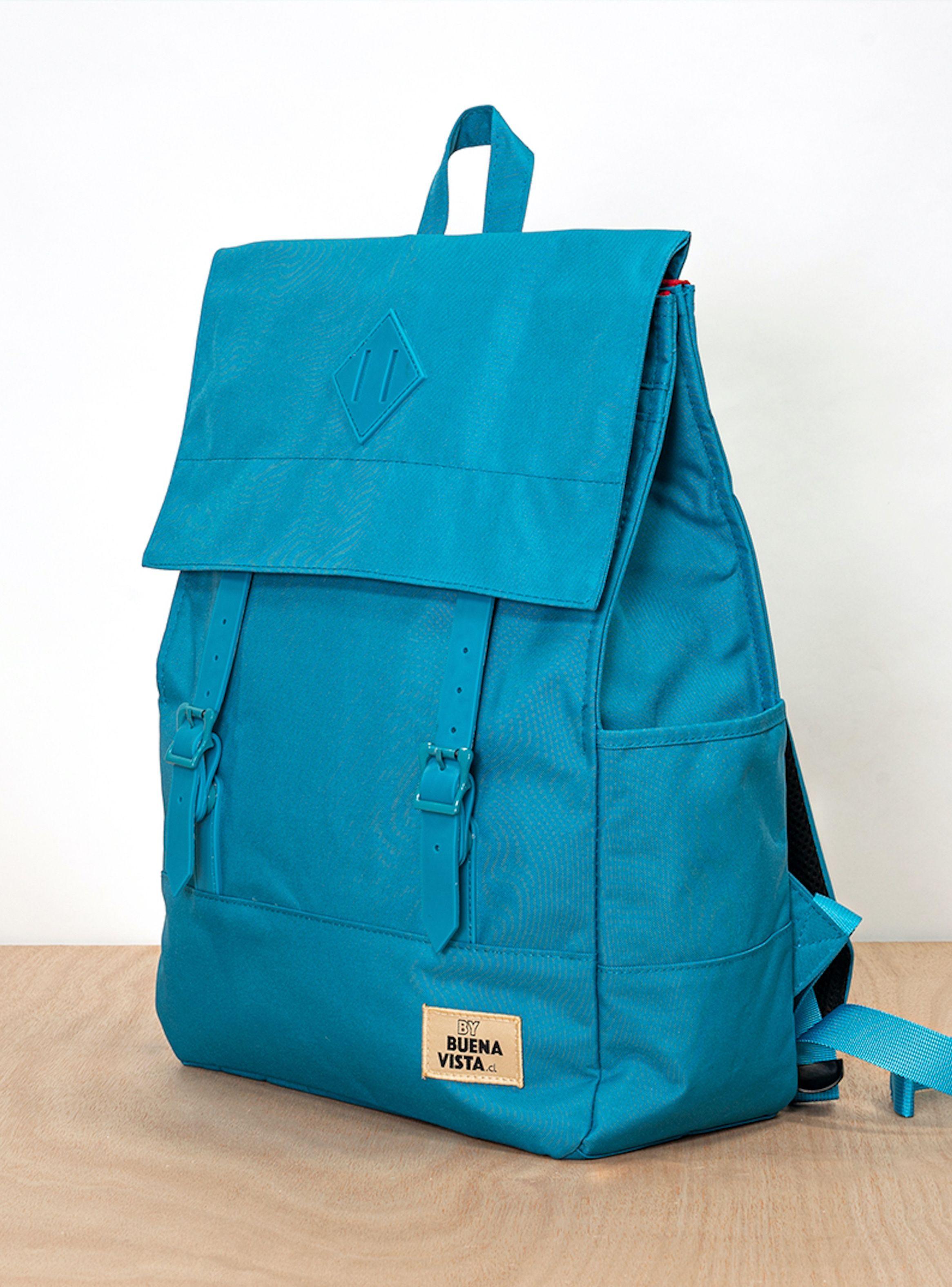 Mochila Impermeable para Notebook Square L Azul Turquesa-2