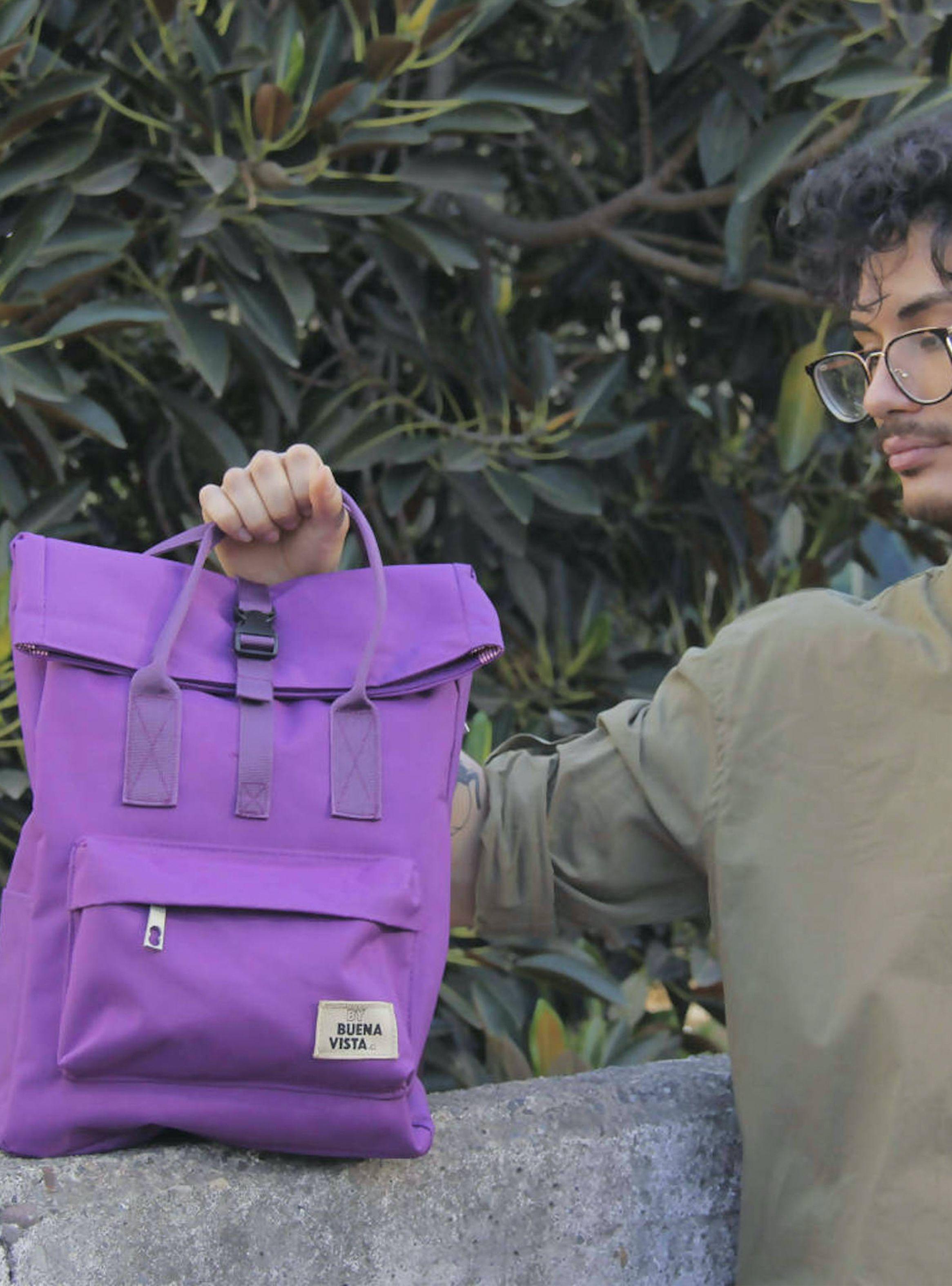 Mochila Impermeable para Notebook Roll Morado-2