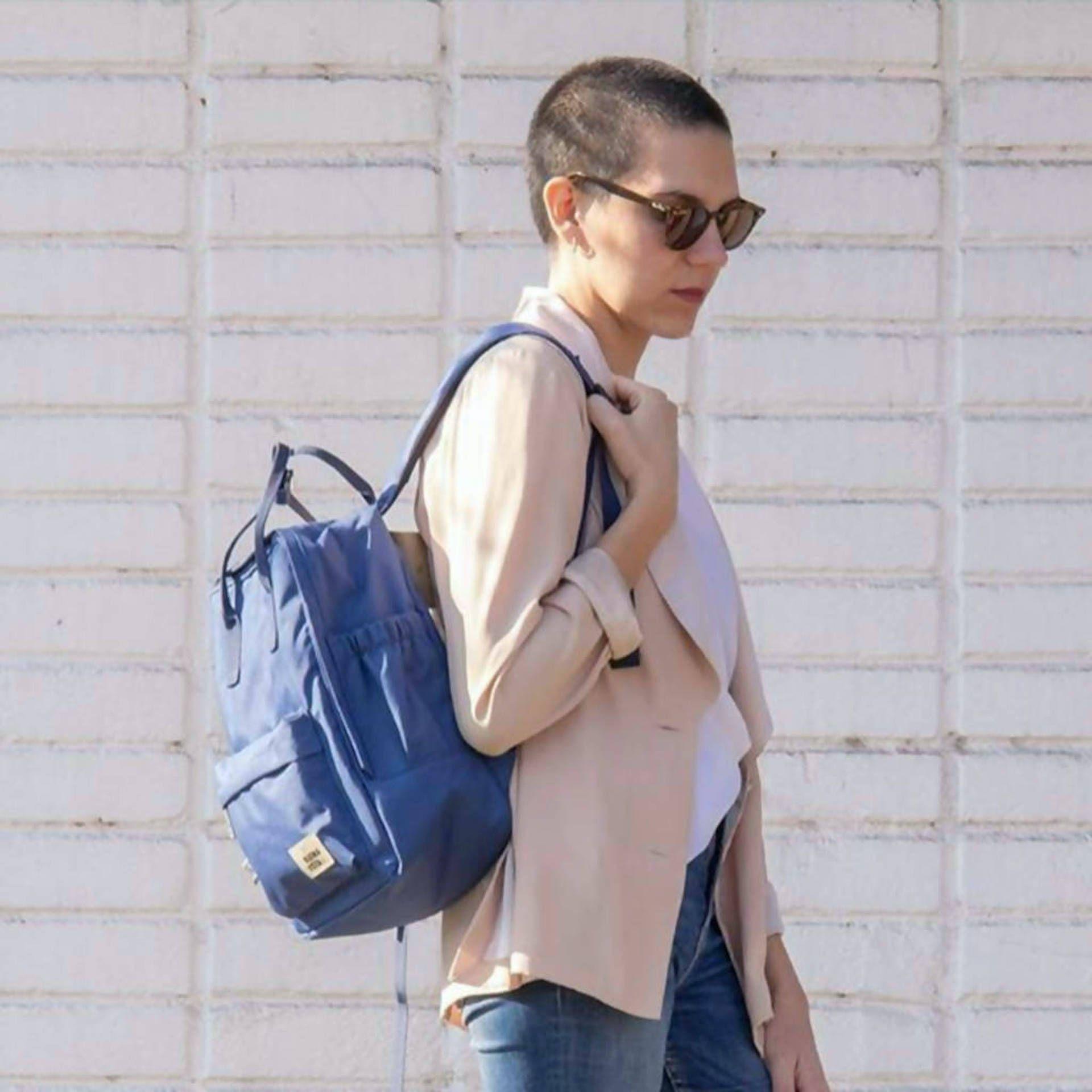 Mochila Impermeable Laptop 13'' Bike Azul Jeans-3