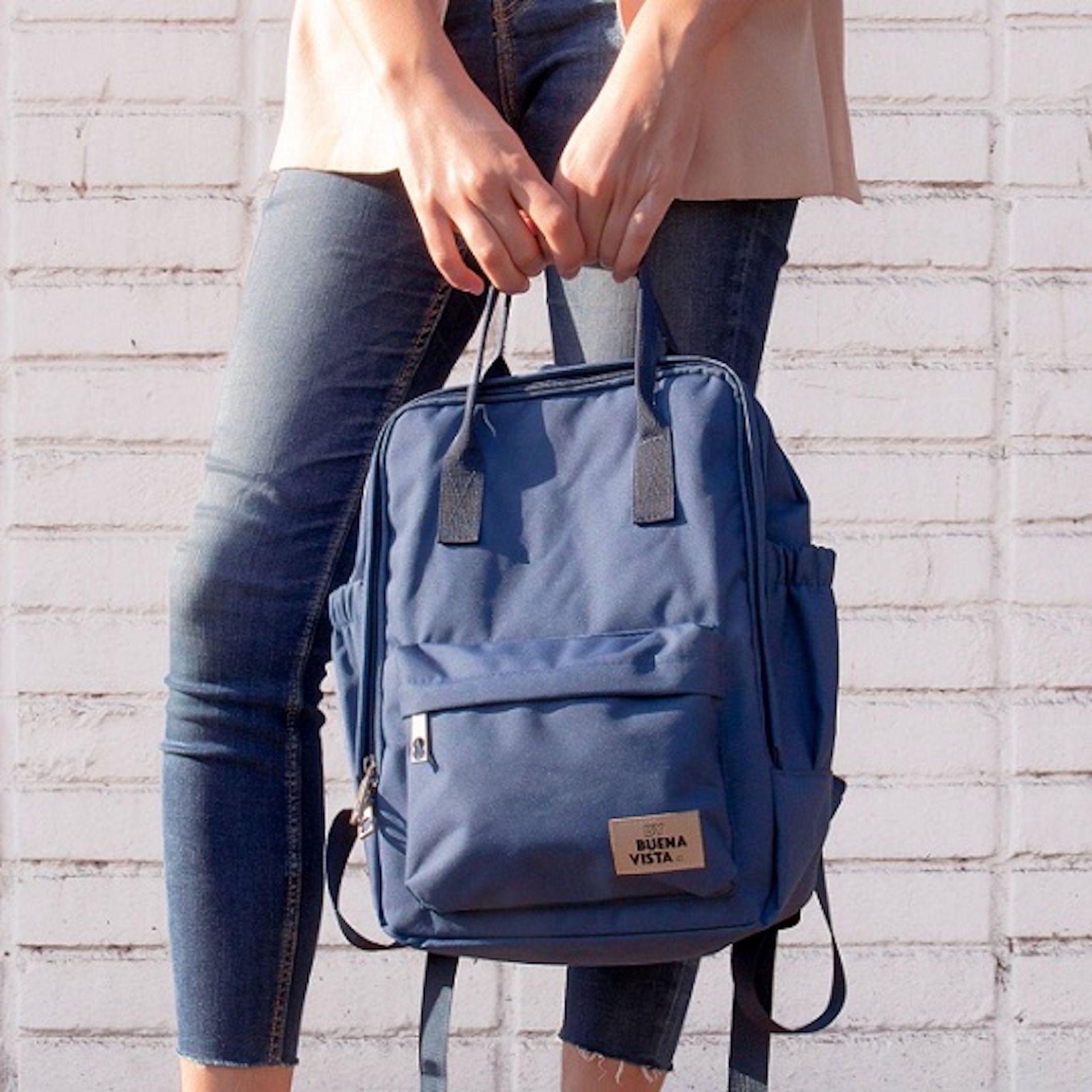 Mochila Impermeable Laptop 13'' Bike Azul Jeans-4