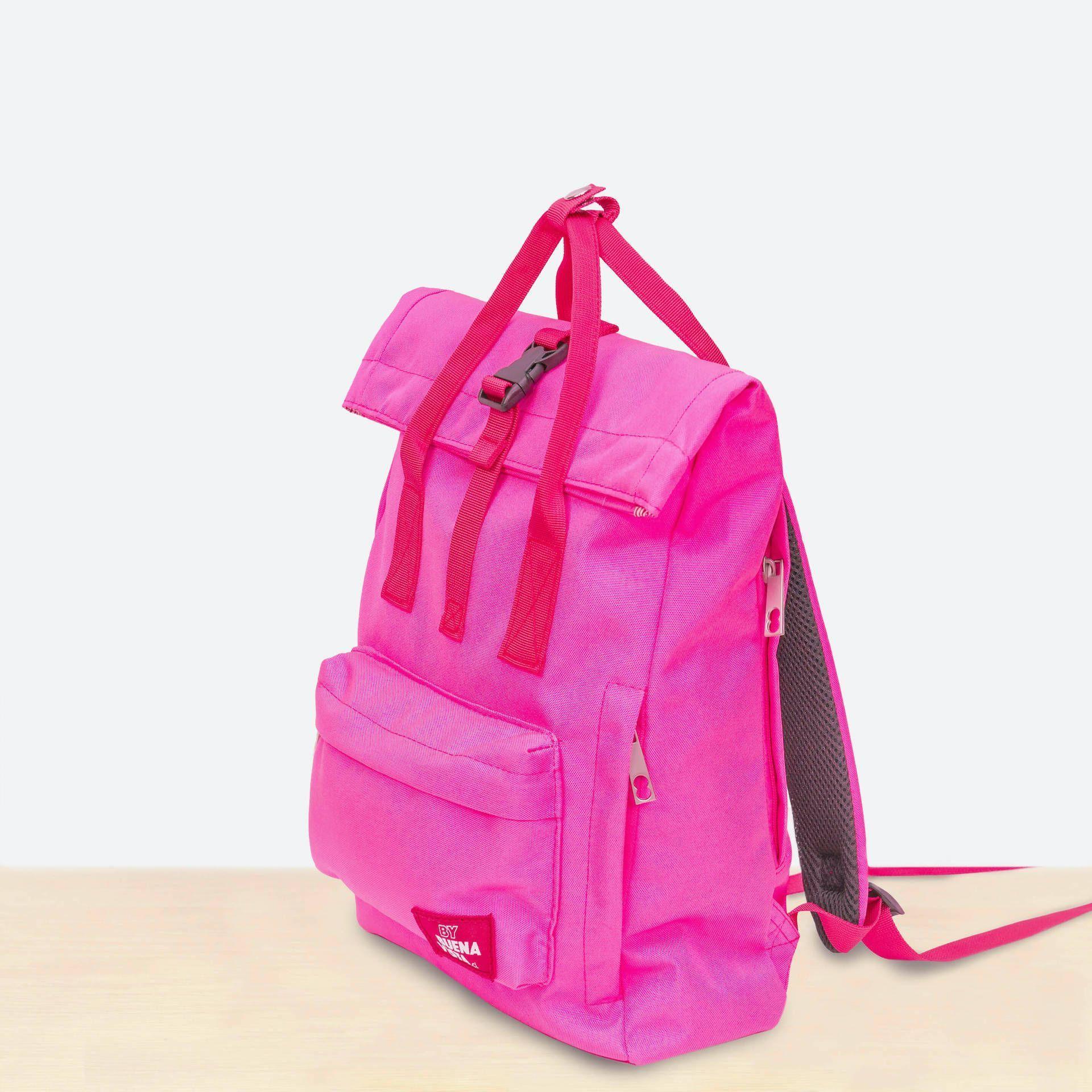 Mochila Impermeable Laptop 14'' Roll Fucsia-3