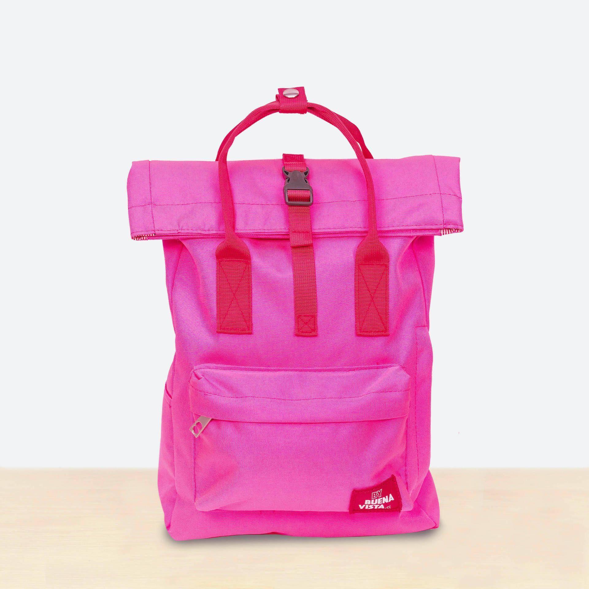 Mochila Impermeable Laptop 14'' Roll Fucsia-4