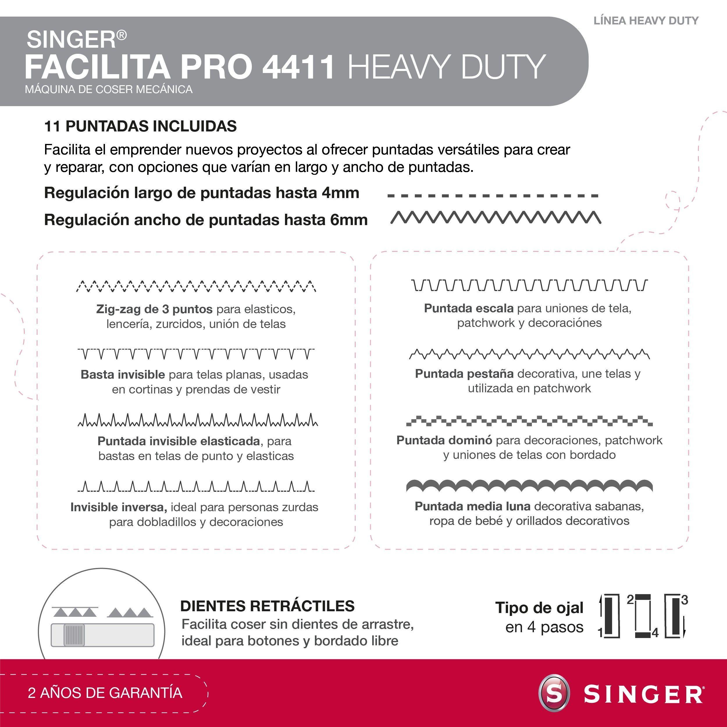 Máquina De Coser Singer Facilita pro 4411 HD 90W-3