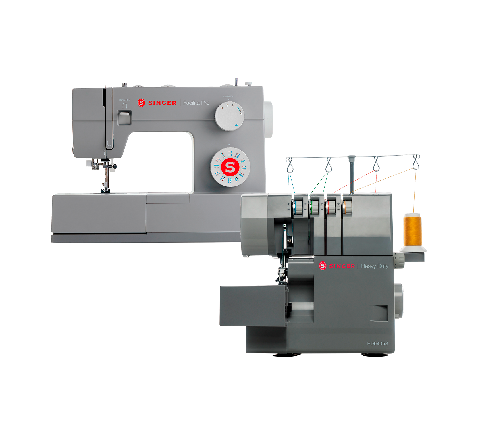 Combo Singer Heavy Duty Facilita Pro 4423 + Overlock Hd0405s-0