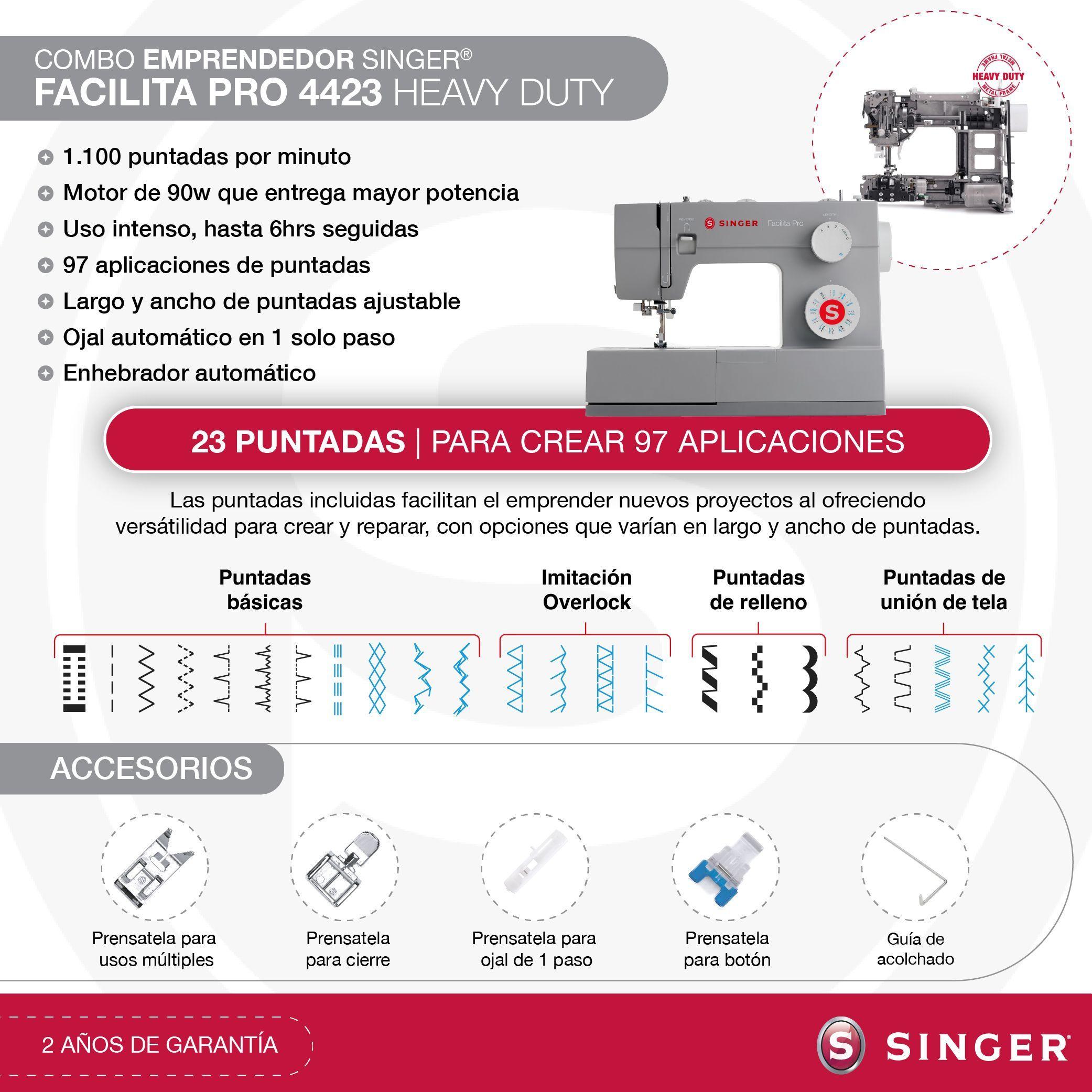 Combo Singer Heavy Duty Facilita Pro 4423 + Overlock Hd0405s-2