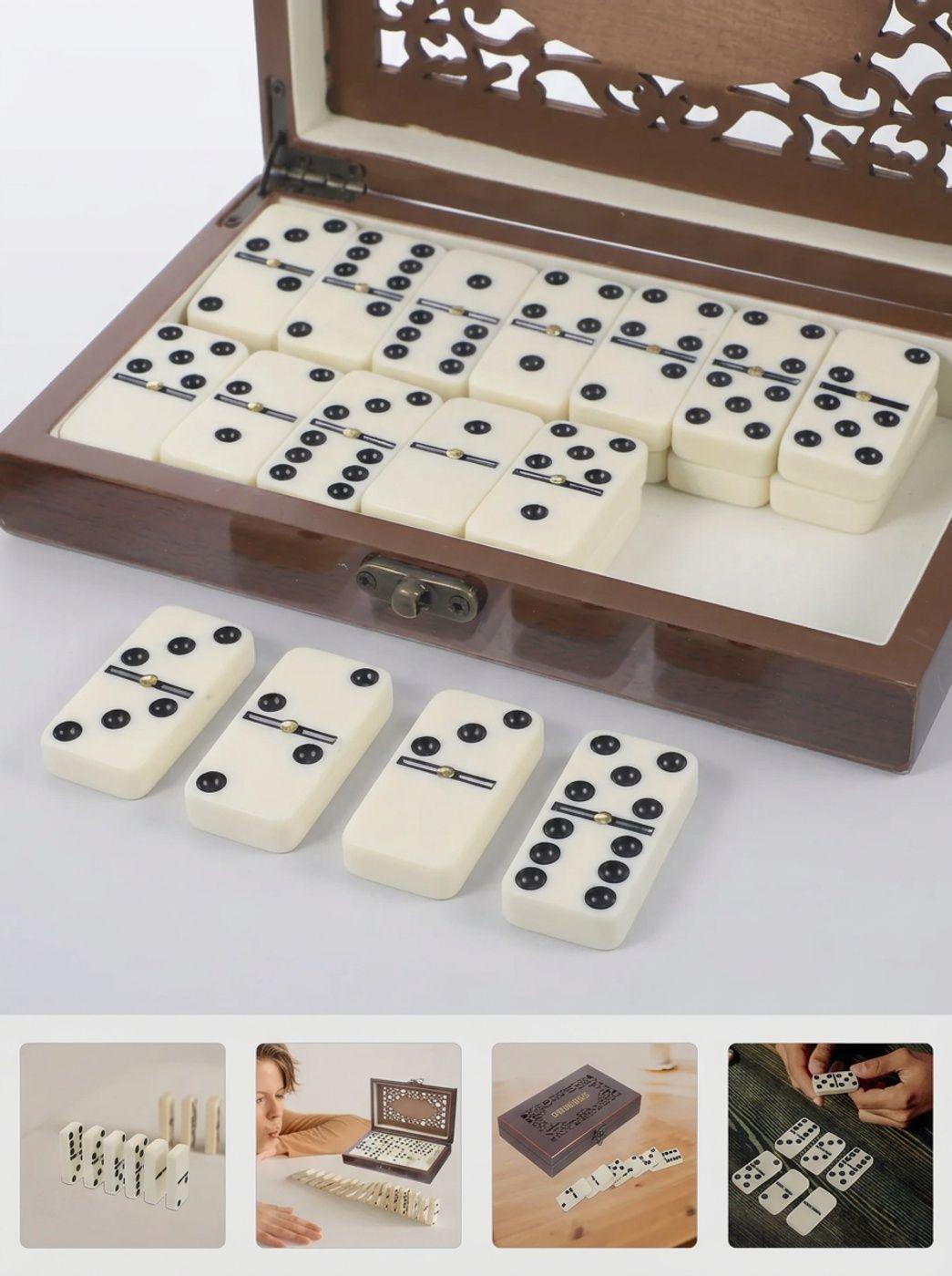 Juego de Domino profesional con Estuche de Madera-3