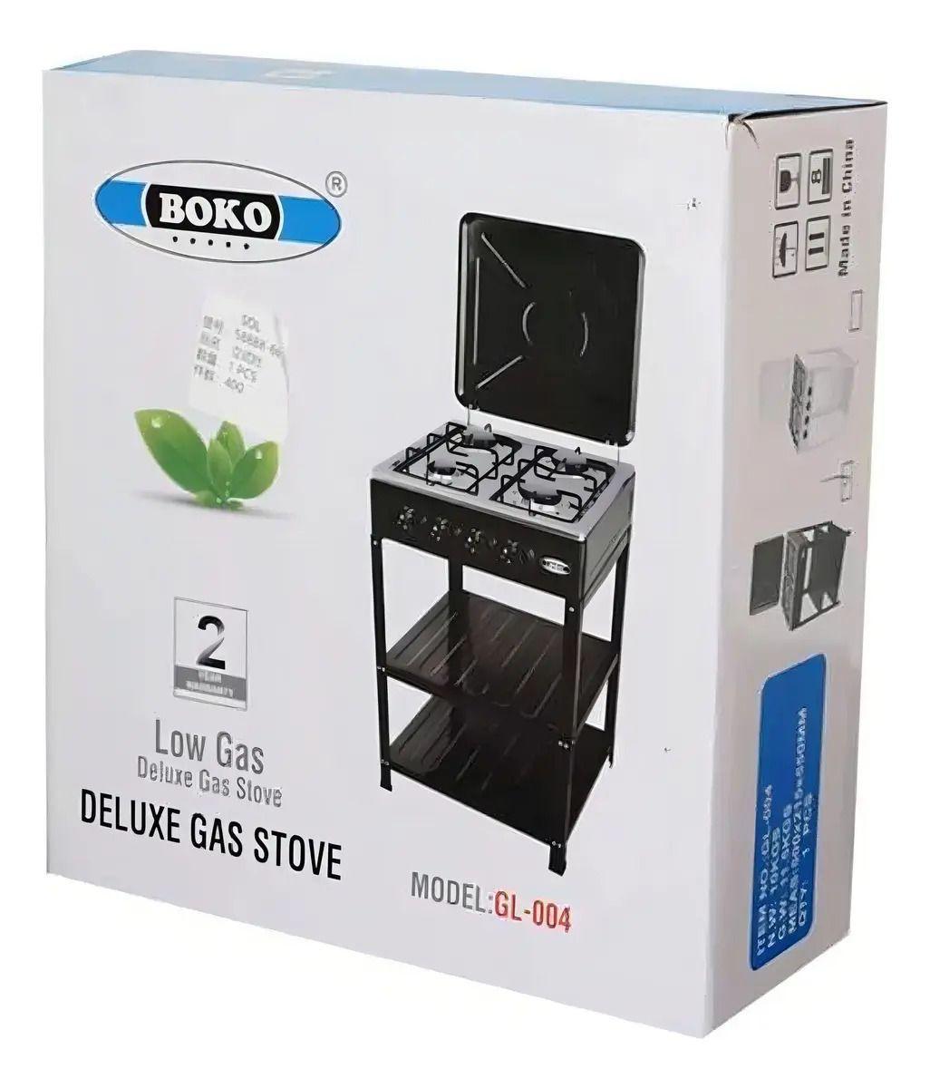 Cocina Encimera A Gas 4 Quemadores Con Repisas Color Negro-7