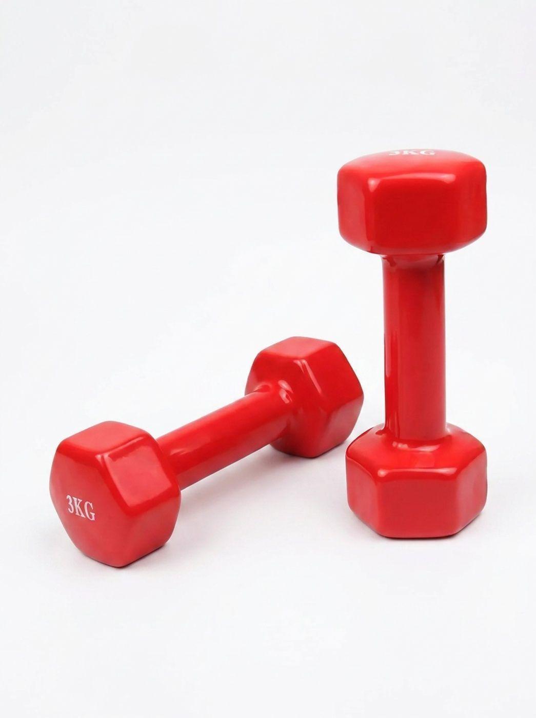 Set 2 Mancuernas 3kg C u Hexagonales Recubiertas De Vinilo-2