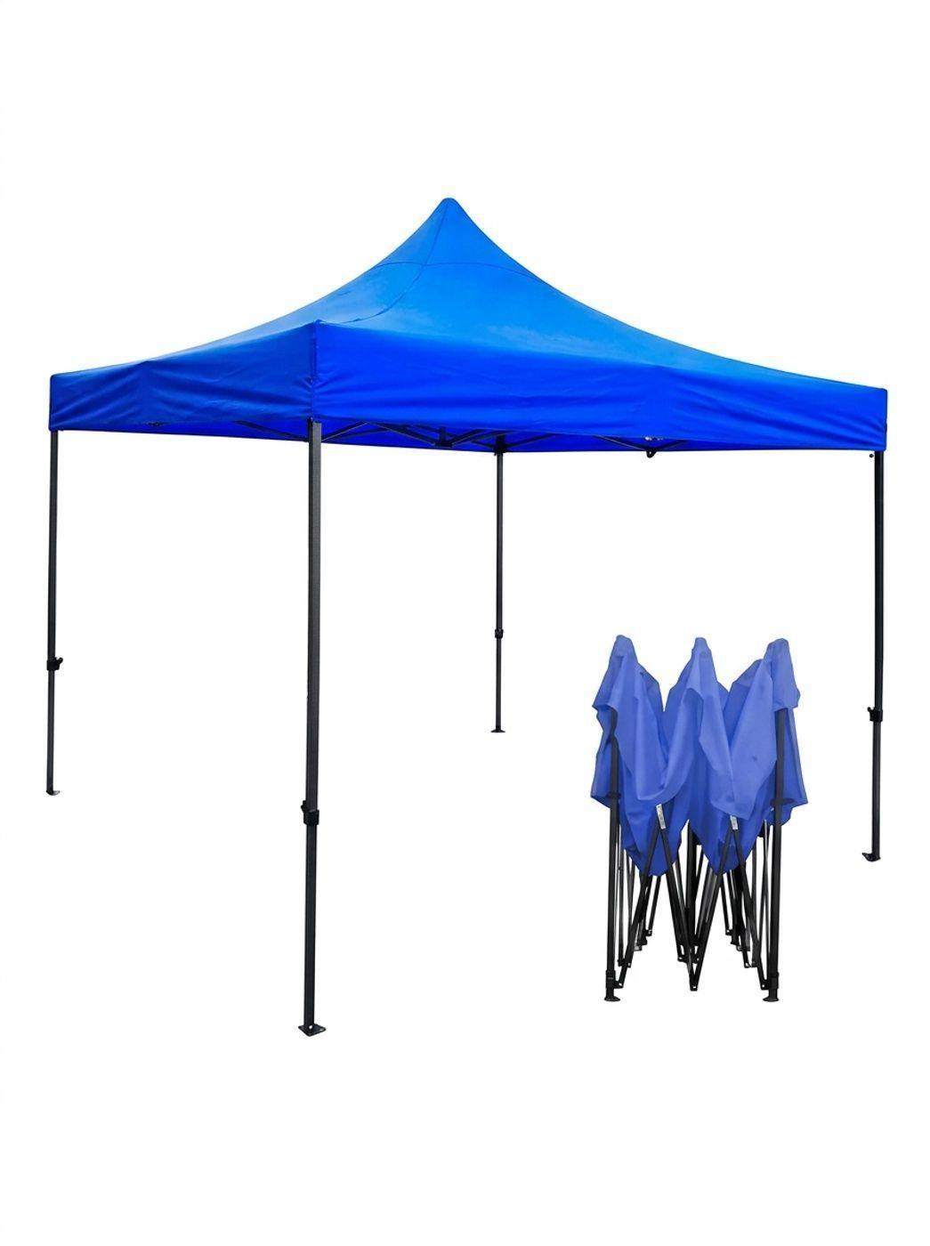 Toldo Plegable 3x3 m azul tipo araña-0