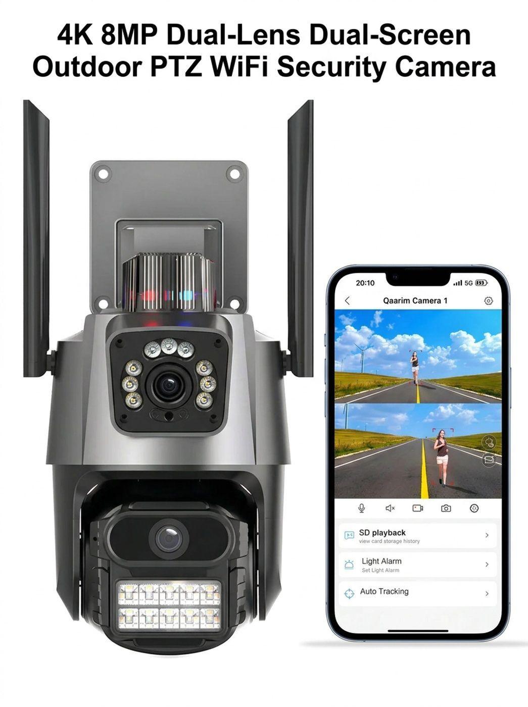Camara Ptz Ip Inalambrico Doble Lente Exterior 6mp 4x Epa Color Gris Oscuro-2