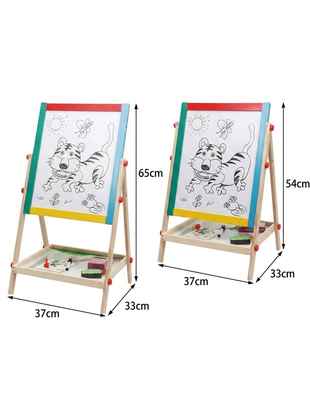 Pizarra Atril Para Ni os 2 En 1 Doble Tiza Y Plumon Multicolor-3