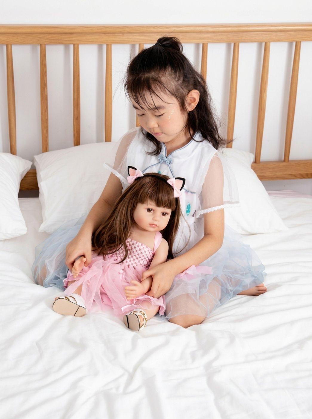 Mu eca Bebe Realista Reborn 48cm Vestido-4