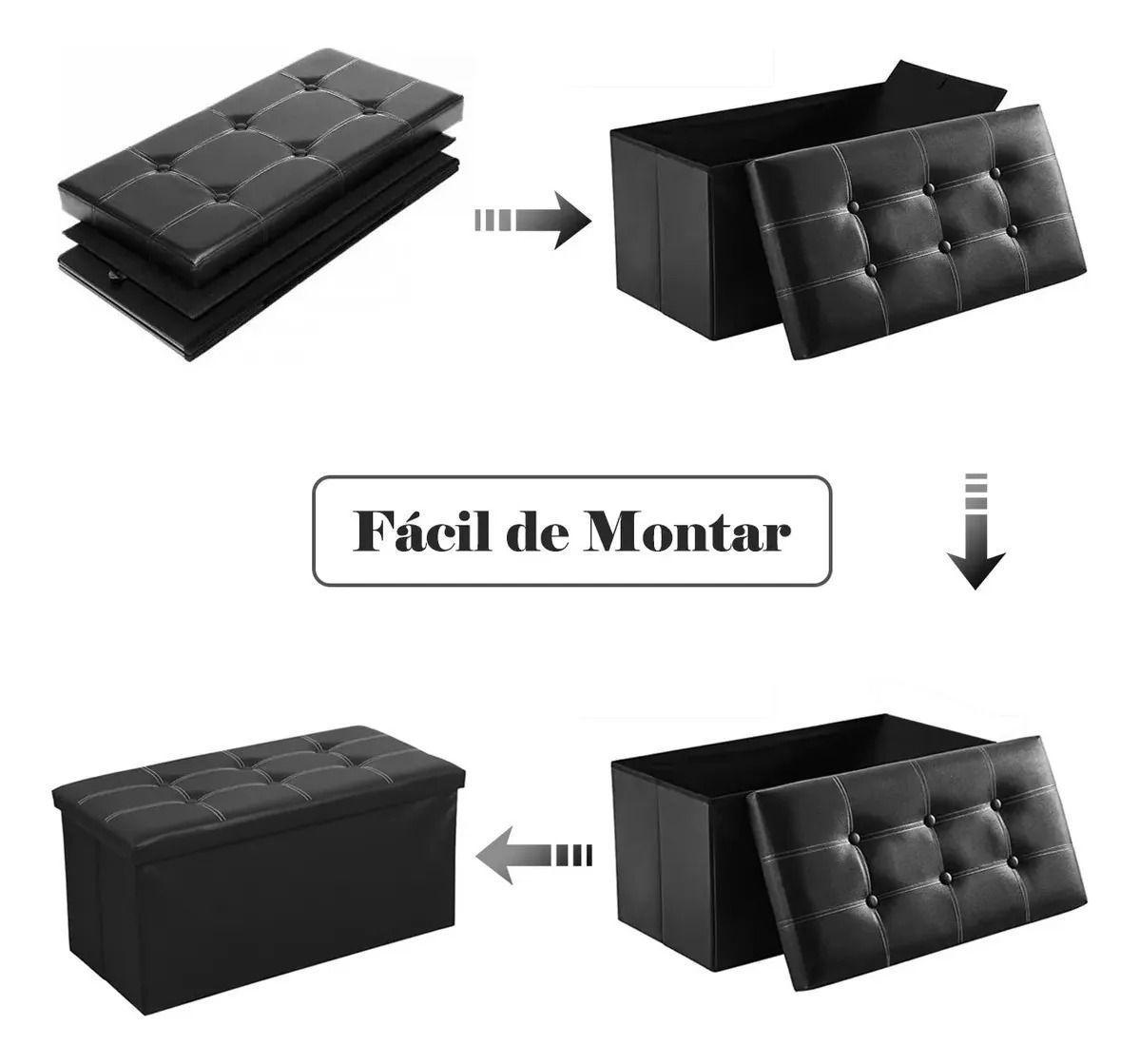 Baul Plegable Puff Organizador Banqueta Sillon Pie De Cama-3