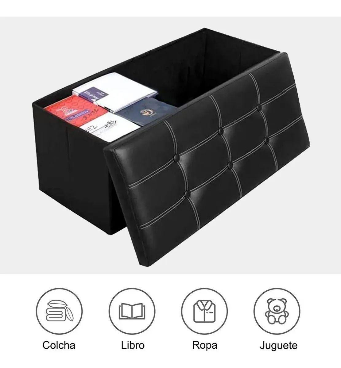 Baul Plegable Puff Organizador Banqueta Sillon Pie De Cama-4