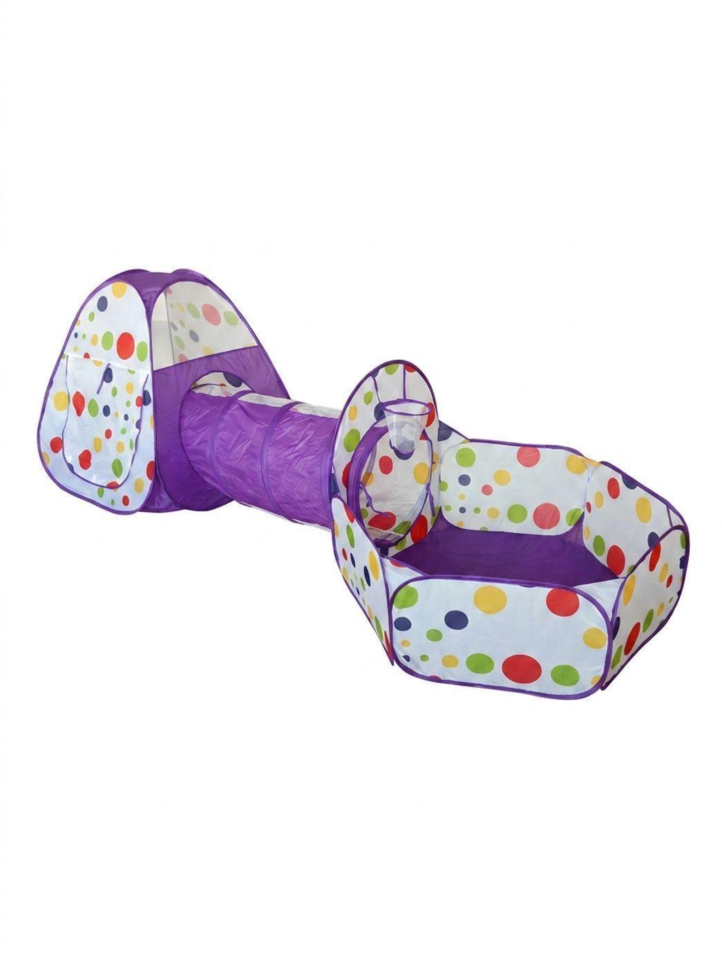 Carpa Piscina De Pelotas Con Tunel Castillo Niños Plegable-0