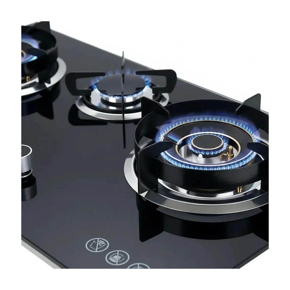 Cocina Encimera A Gas Licuado 3 Platos Tope De Vidrio-6