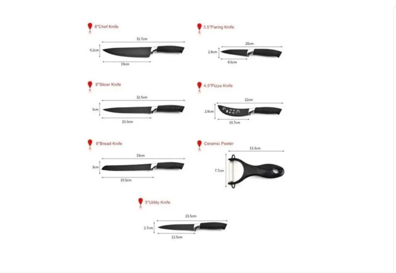 Set Cuchillos 7 Pcs Juegos Cuchillos Cuchillo Asado Cocina-2