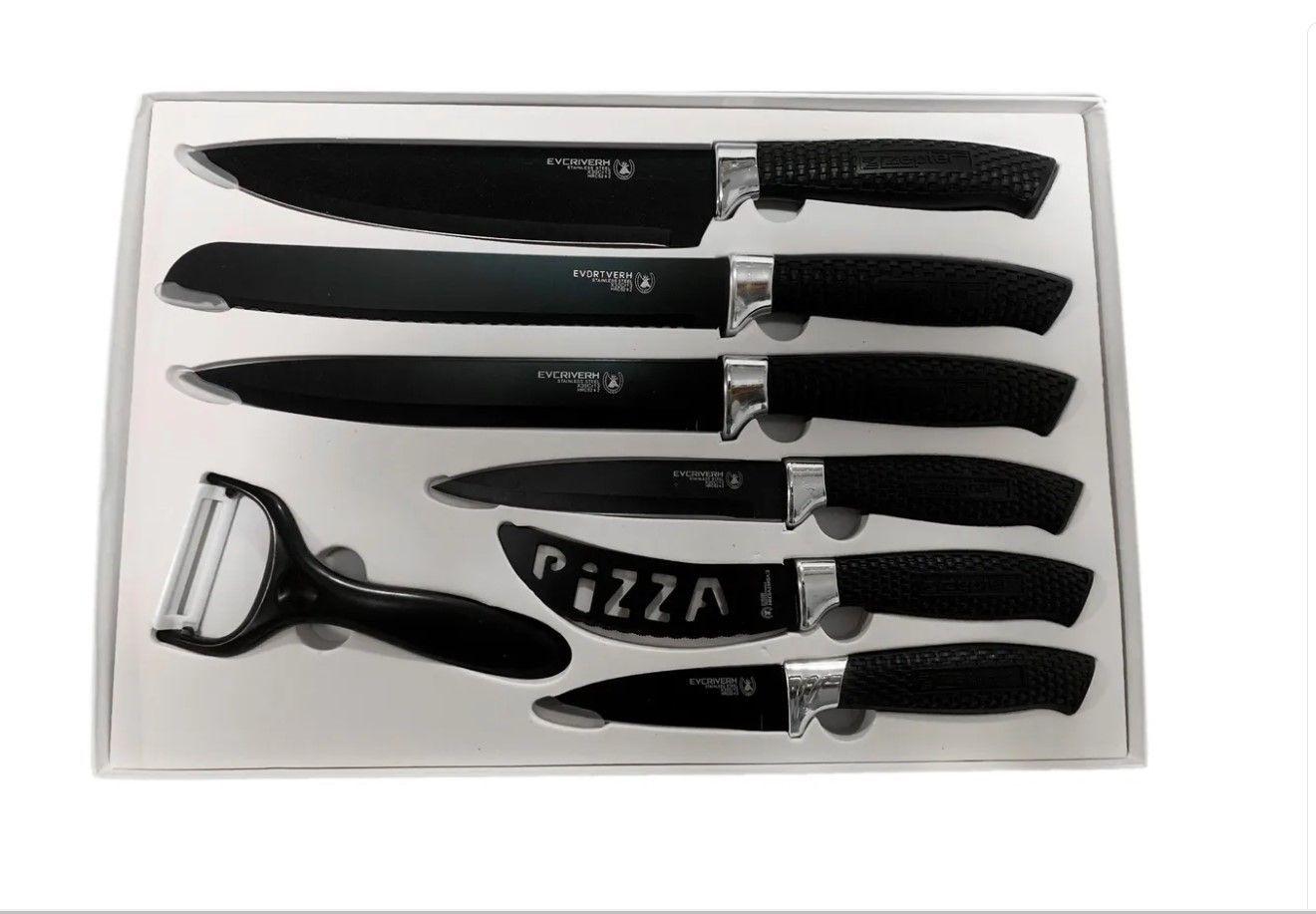 Set Cuchillos 7 Pcs Juegos Cuchillos Cuchillo Asado Cocina-0