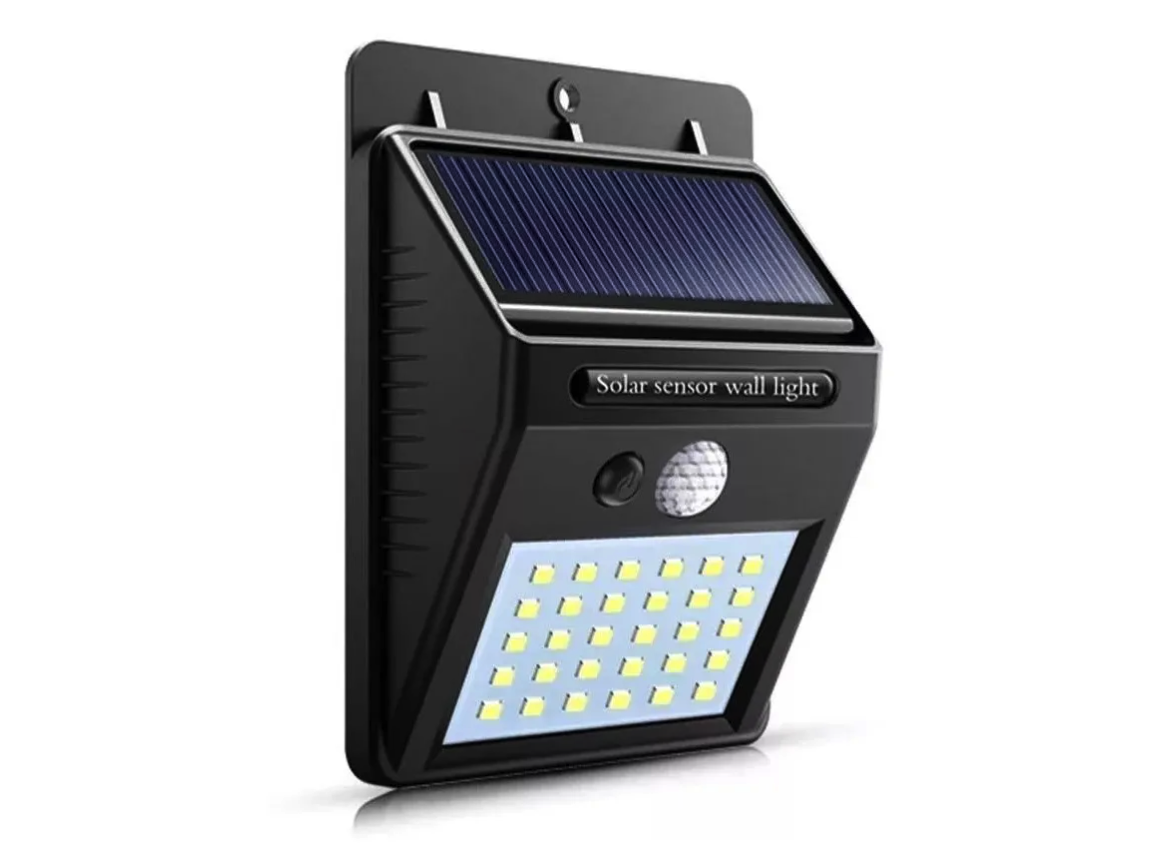 Foco 30 Led Solar Con Sensor Movimiento Exterior E Interior-0