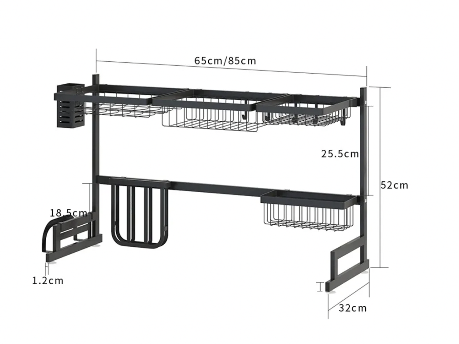 Escurridor Seca Platos Multifunción Acero Inoxidable 85cm-2