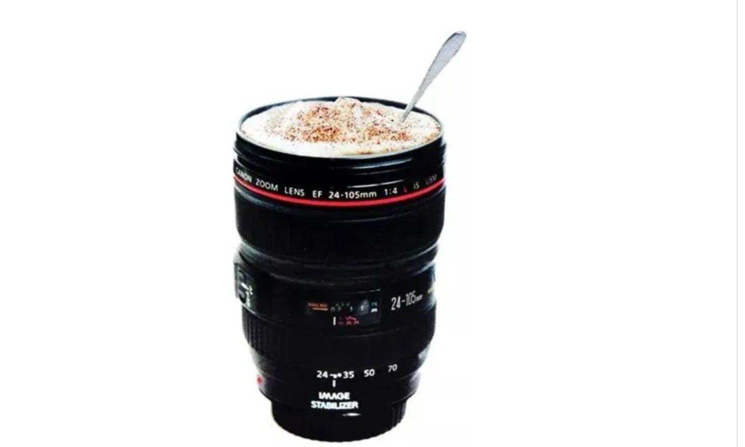 Tazón Taza Cafe Mug Tipo Lente Camara Fotografica Aluminio-0