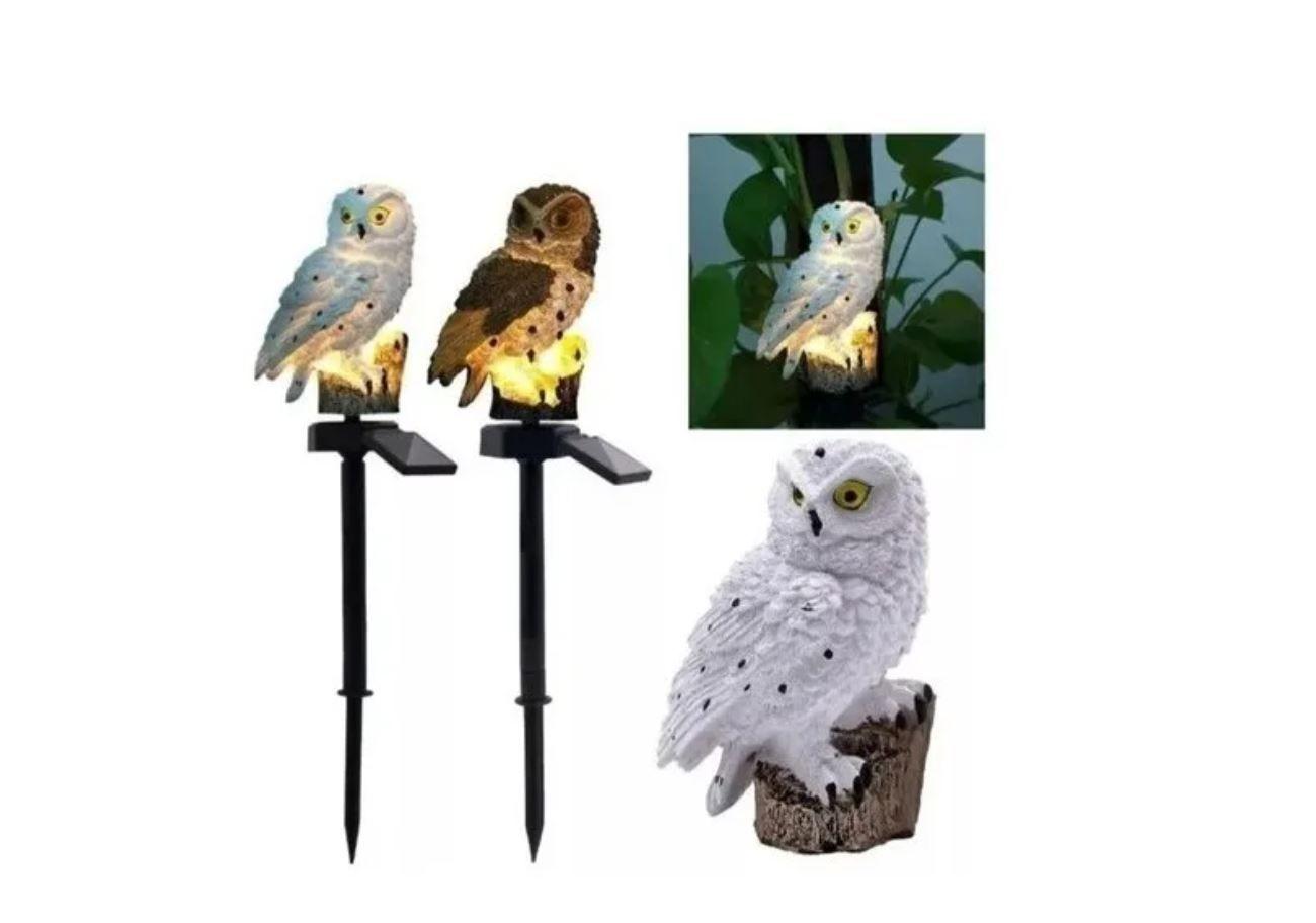 Lampara Led Solar Buho Jardín Terraza Decoración -1