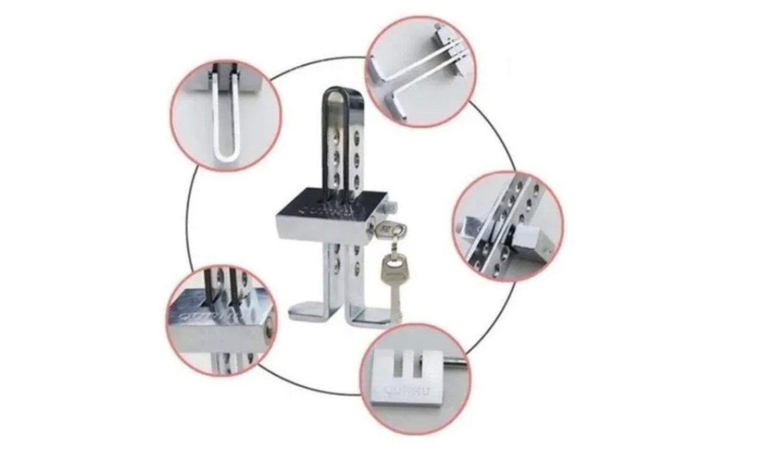 Traba Pedal + Candado + Llaves Seguridad Auto Robo-3