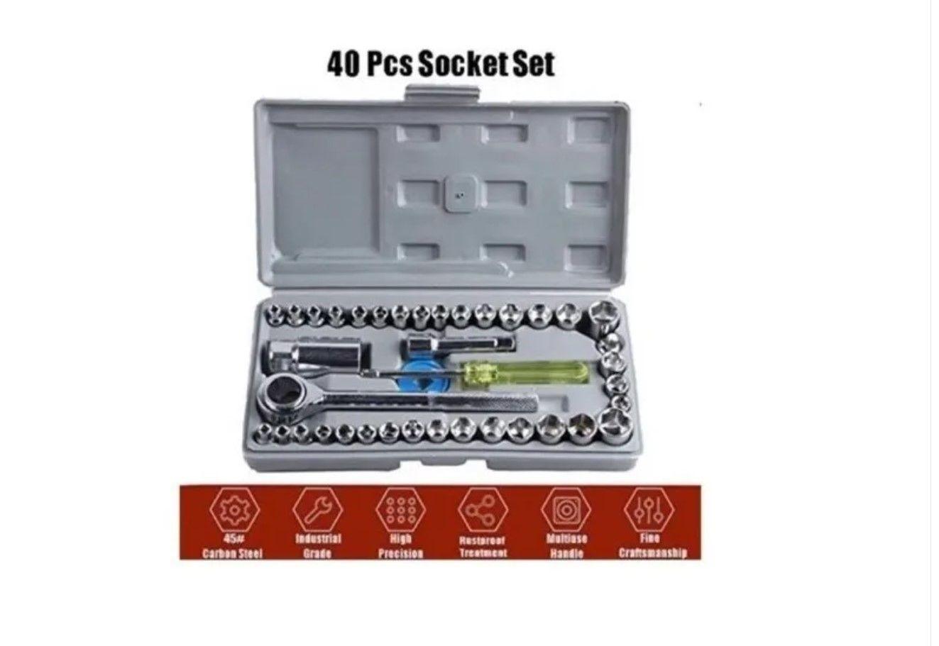 Juego Dados 40 Pcs 1/4-3/8 Chicharra Bici Moto Auto-3