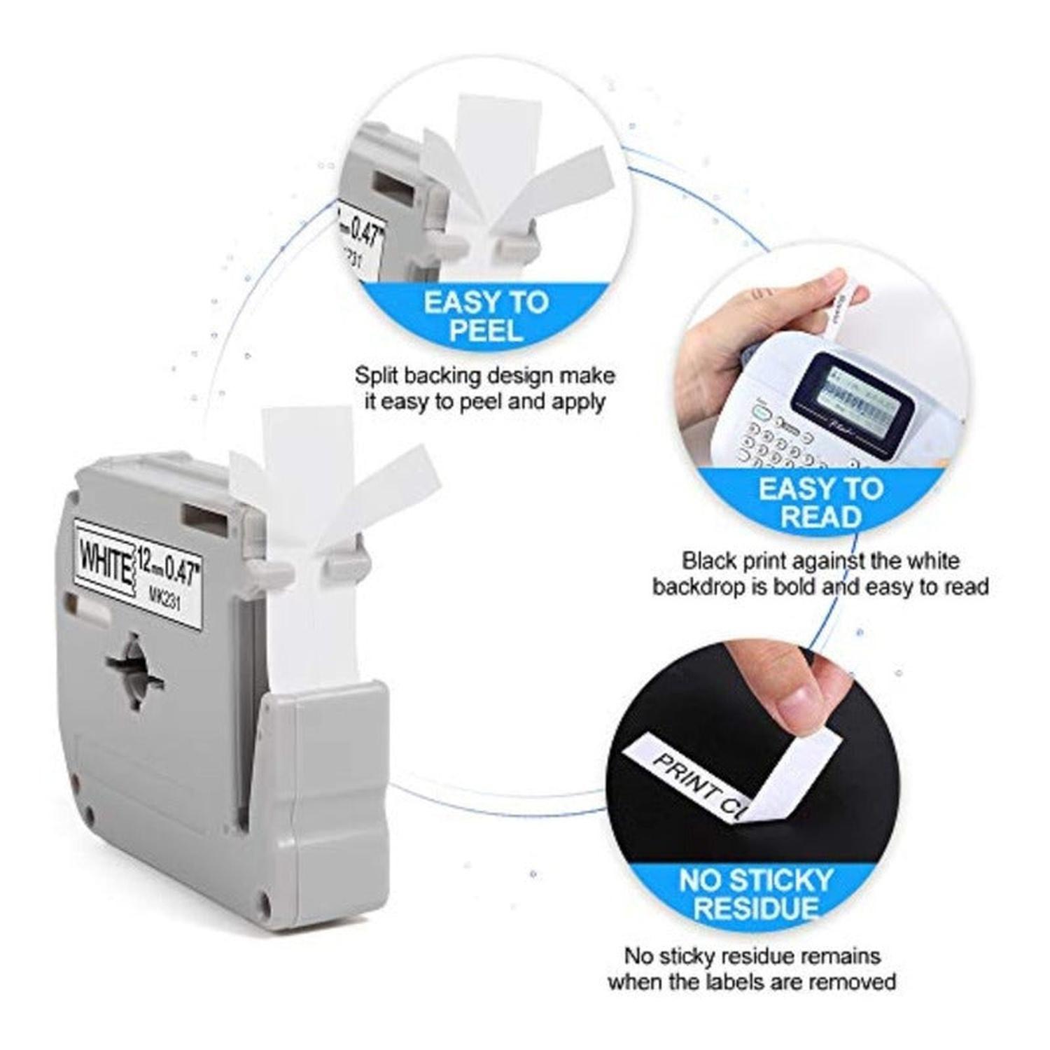 Cinta M-431 Para Rotuladora Brother Modelo Pt, 12mm X 8m-7