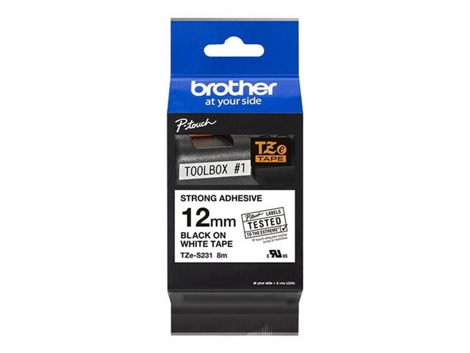 Cinta Rotuladora TZe-S231 | Brother | 12mm x 8m | Adhesivo Fuerte-0
