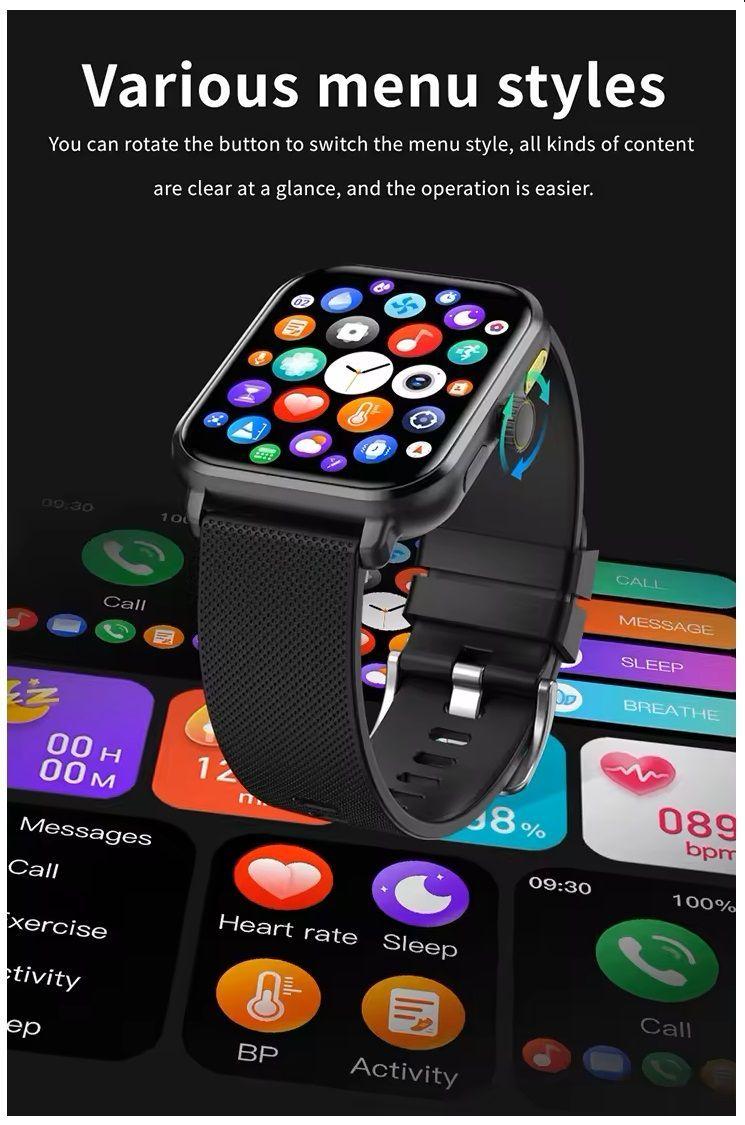Reloj inteligente M12 de 1,83 pulgadas con respuesta a llamadas BT-6