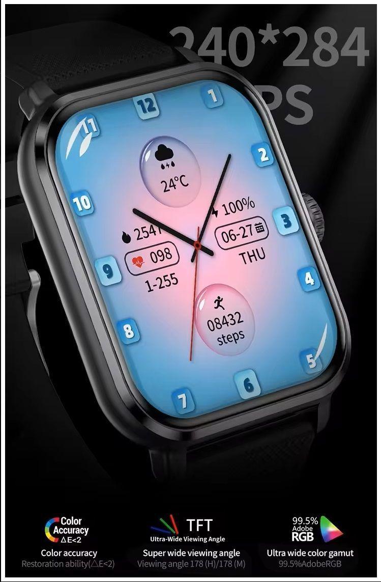 Reloj inteligente M12 de 1,83 pulgadas con respuesta a llamadas BT-7