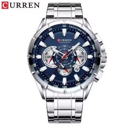 Reloj Hombre Curren Acero Inoxidable Cuarzo Cronógrafo Diseño Elegante-2